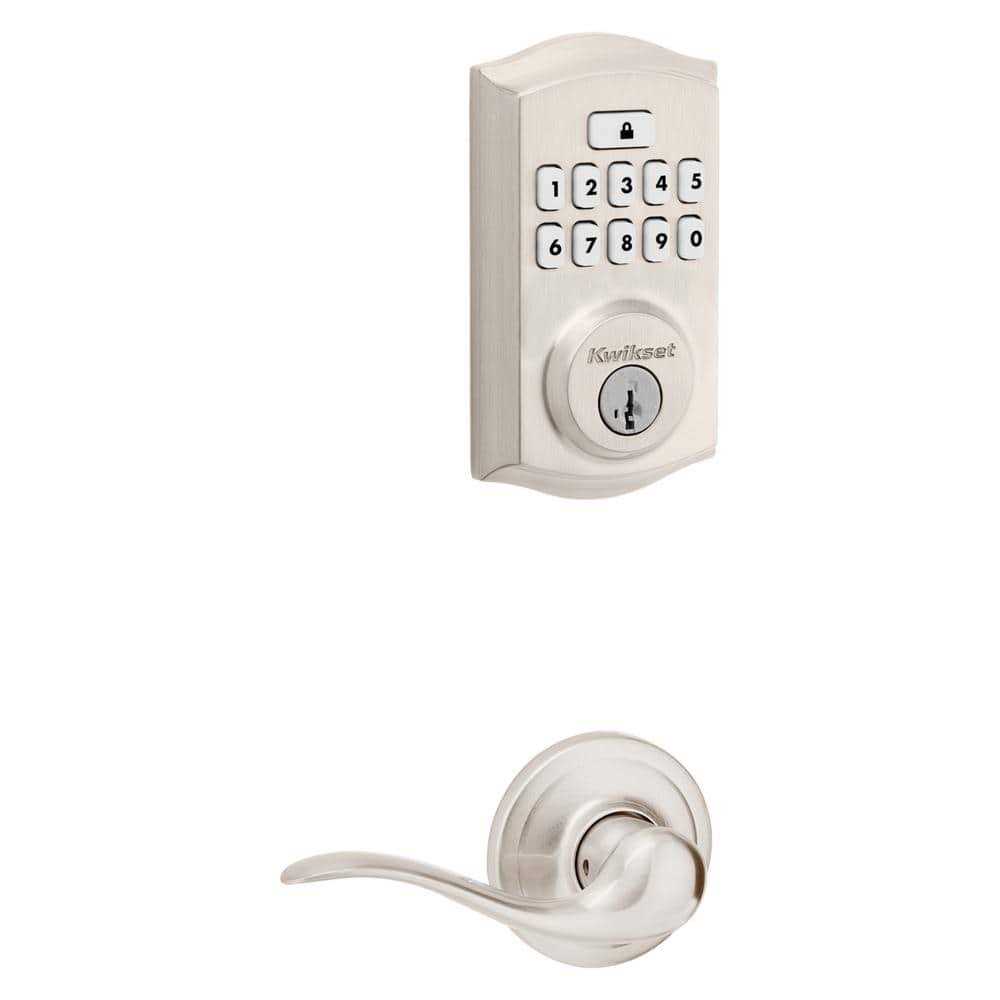 Kwikset Signature Series 270 SmartCode Satin Nickel Single Cylinder Smartkey Electronic Deadbolt Lighted Keypad | 992700-002 - Inhomebuy