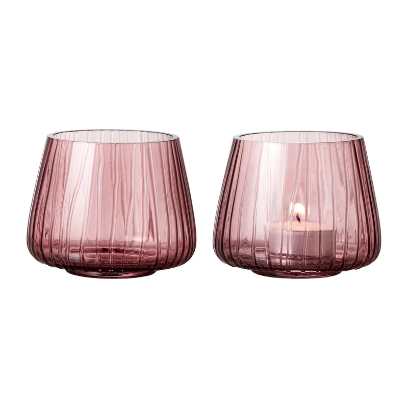 Candlelight Kusintha Votive Height 7.5 cm 2 Pcs Pink - Inhomebuy