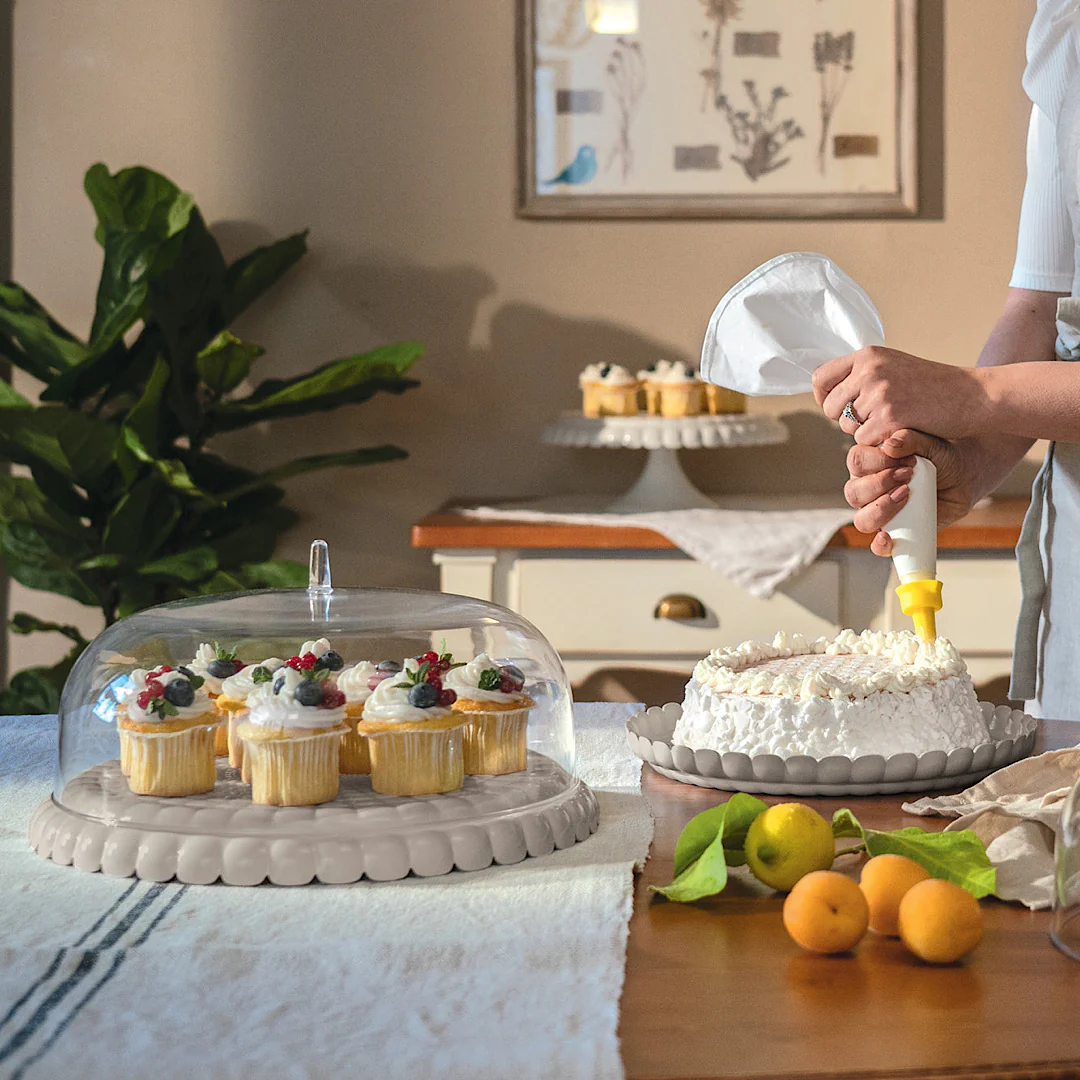 Small Cake Serving Set Tiffany Sky Grey - Inhomebuy