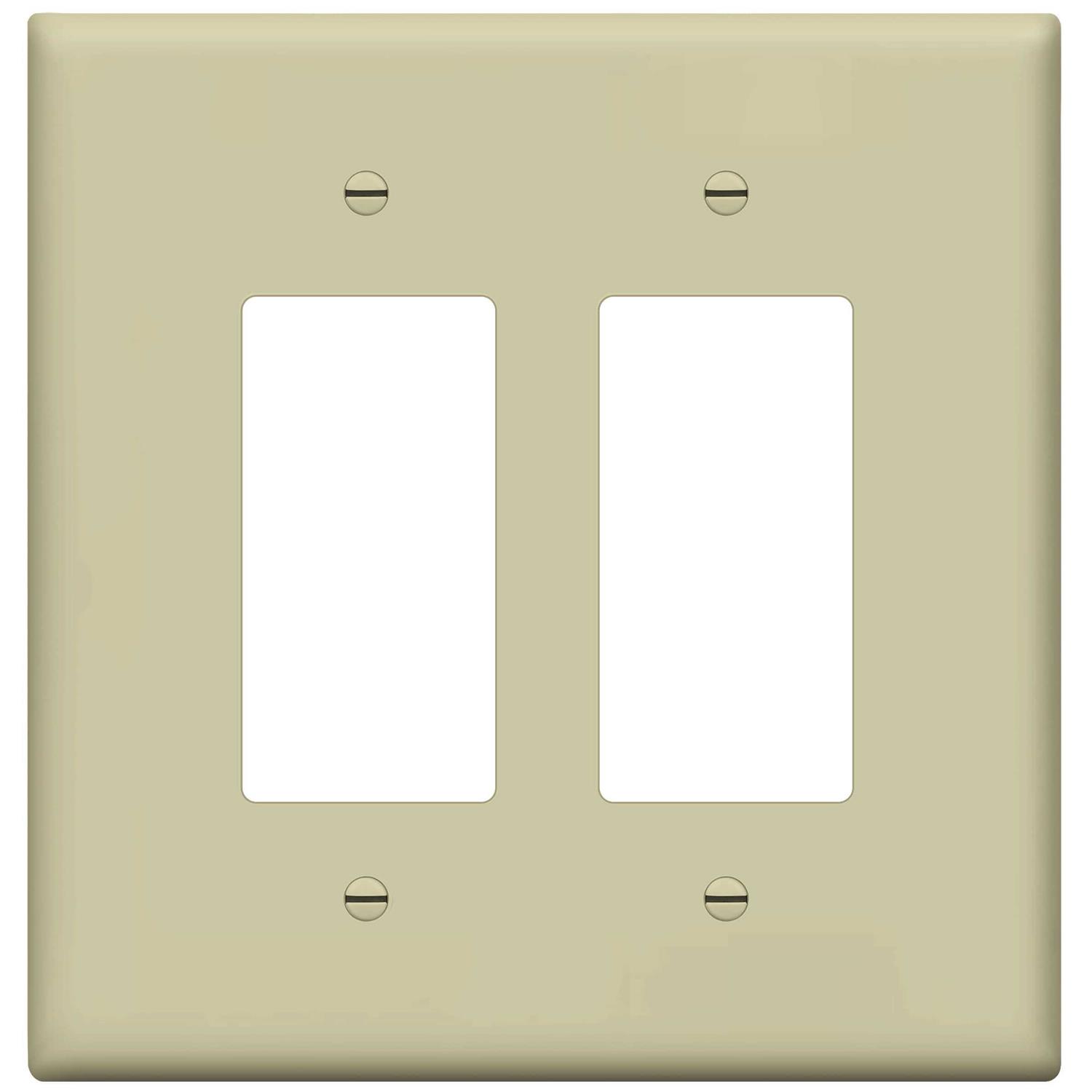 Enerlites Double Decorator Switch Cover Two Gang Outlet Wall Plate 8832 - Inhomebuy