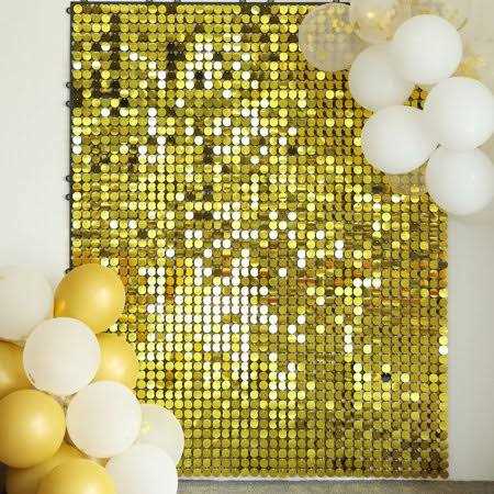 Efavormart 10 Panels Ritzy Sequin Shimmer Wall Backdrop Panels Round Sequin Party Backdrop - Inhomebuy