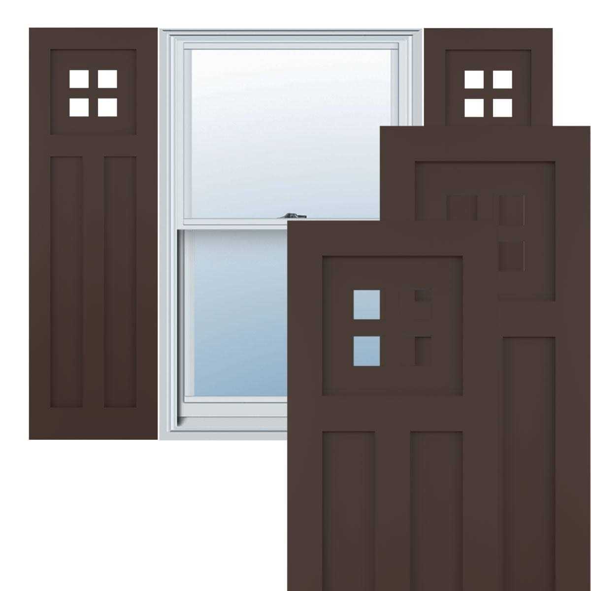Ekena Millwork 12 inchw x 25 inchh True Fit PVC San Antonio Mission Style Fixed Mount Shutters - Inhomebuy