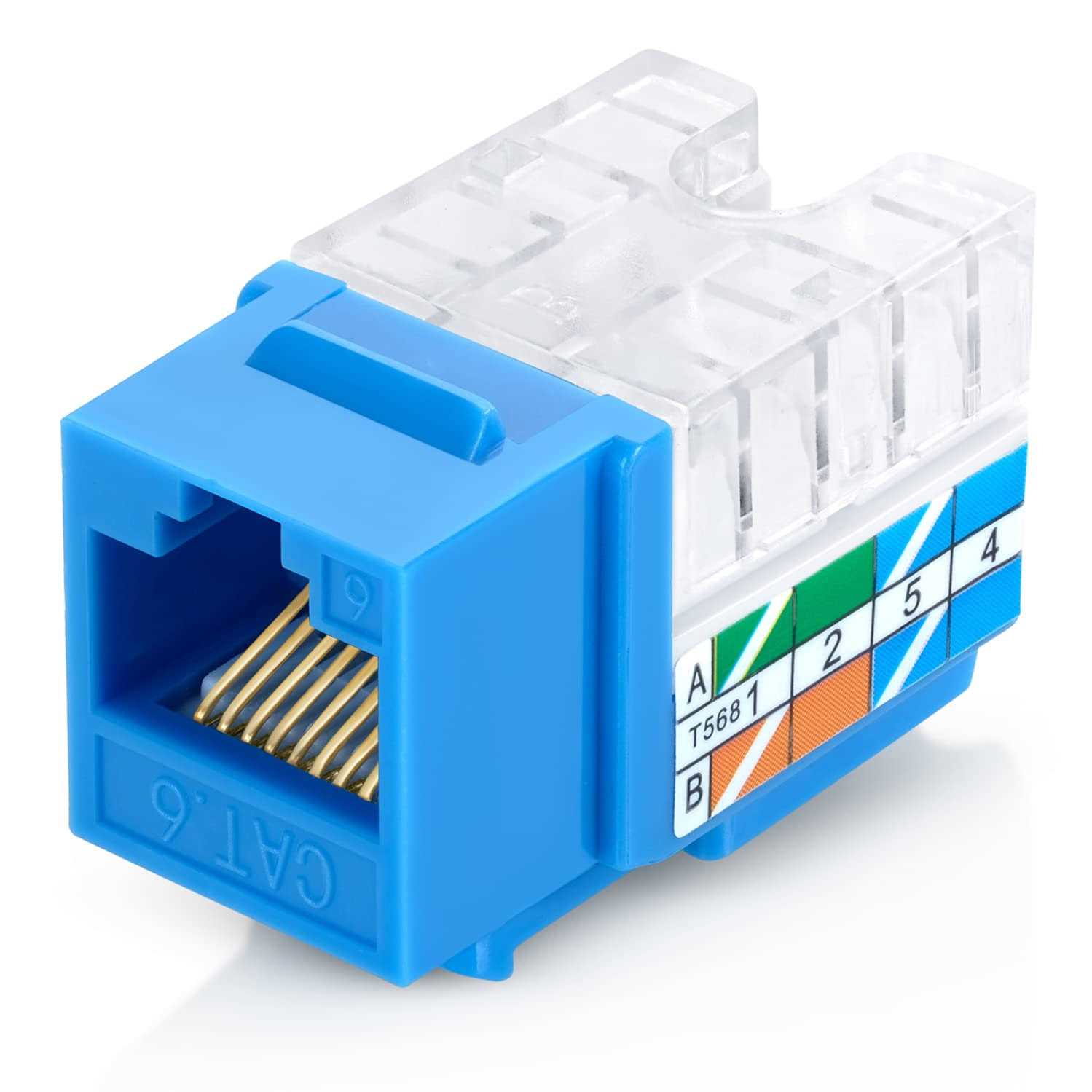 Everest Media Solutions easyJACK 90° Angled Speed Termination Tool with 10 Blue & 10 White Cat6 Keystone Jacks - Inhomebuy