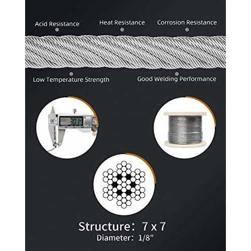 LuckIn 1/8 Stainless Steel Cable T316 Cable Railing - Inhomebuy