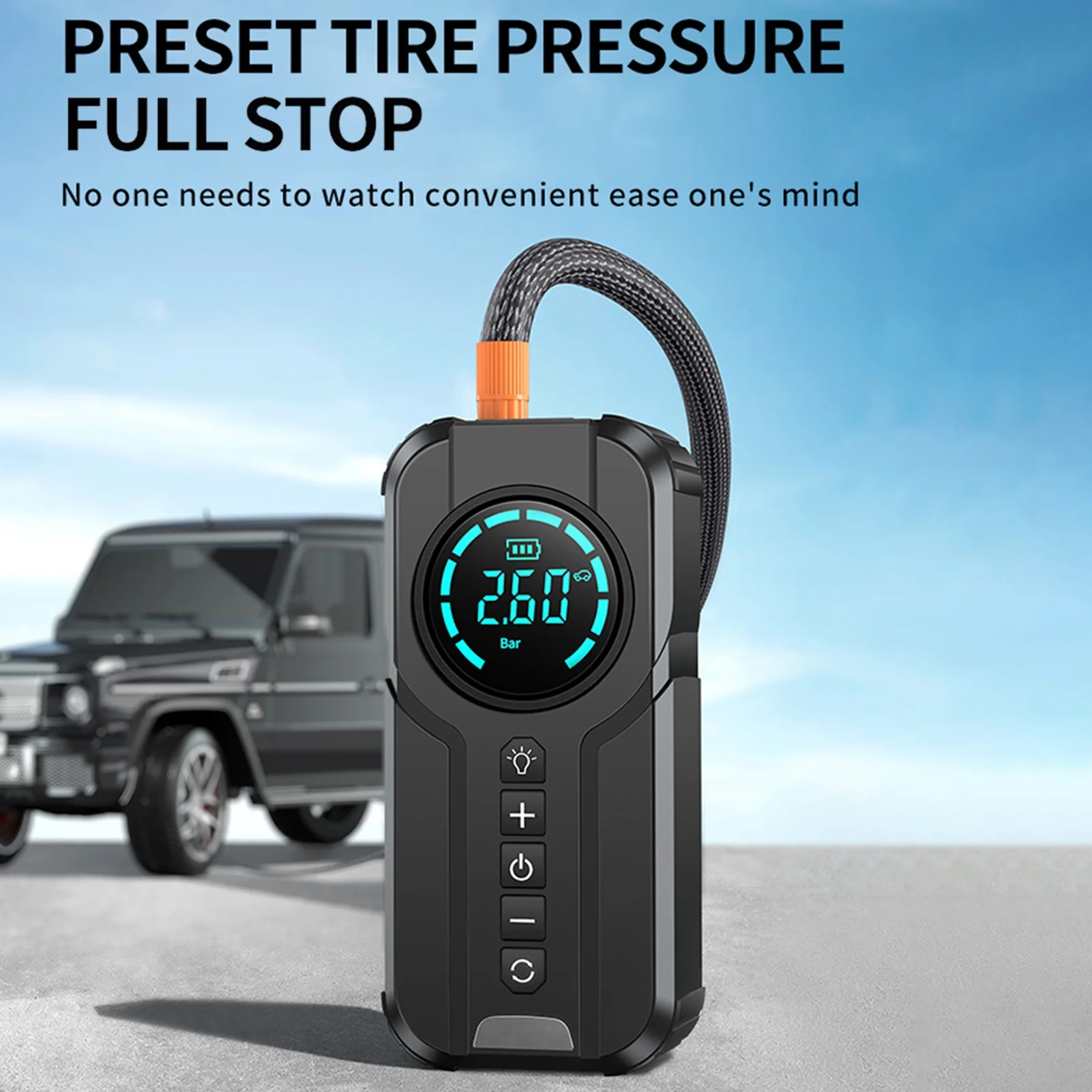 Anself Tire Inflator Portable Air Compressor,1000A Portable Battery Booster with 150 PSI Tire Inflation 6000mAh Jump Starter for  Cars, Bikes & Motorcycle Tires, Balls - Inhomebuy