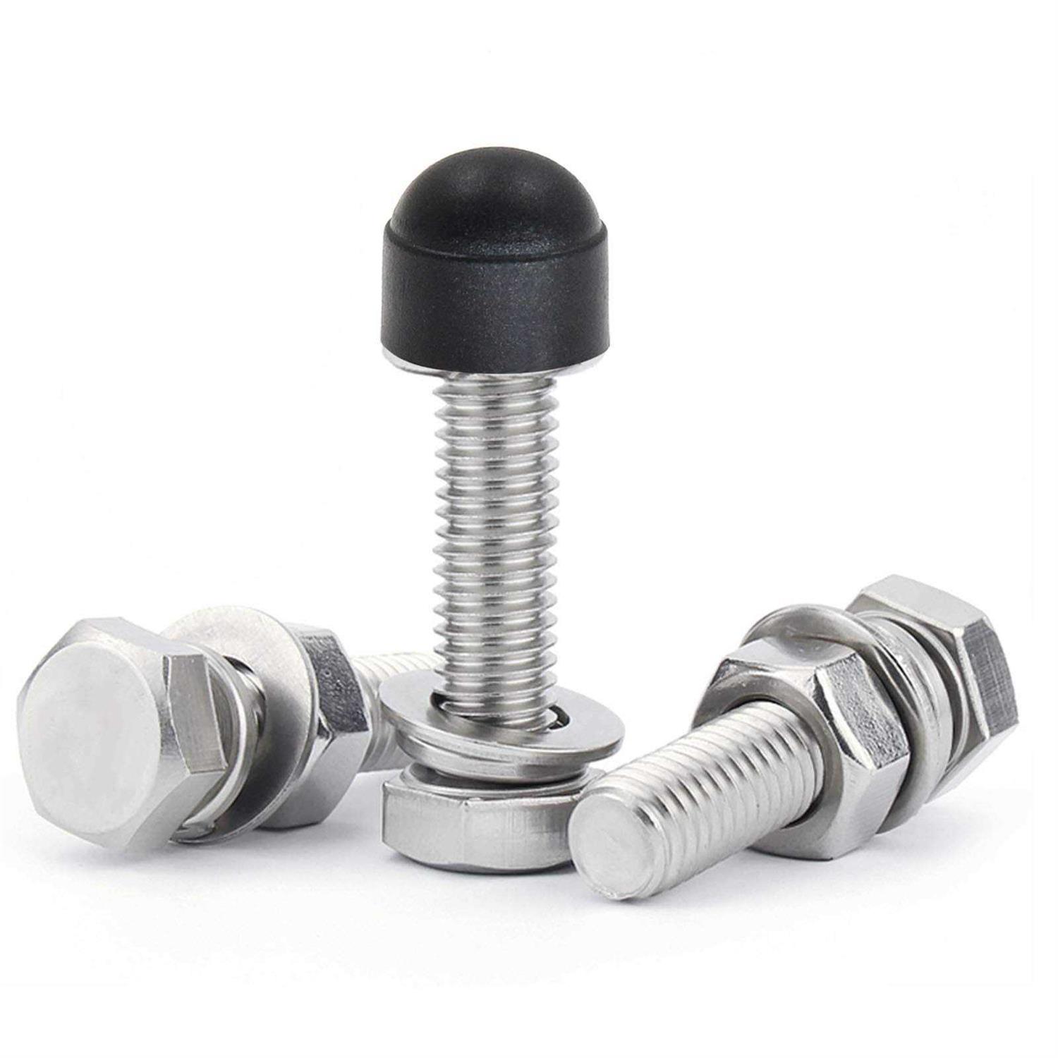 Zorfeter 25 Pcs Hex Head Bolt Covers Dome Plastic Bolt Caps Hexagonal Screw Cover Protection Caps Black - Inhomebuy