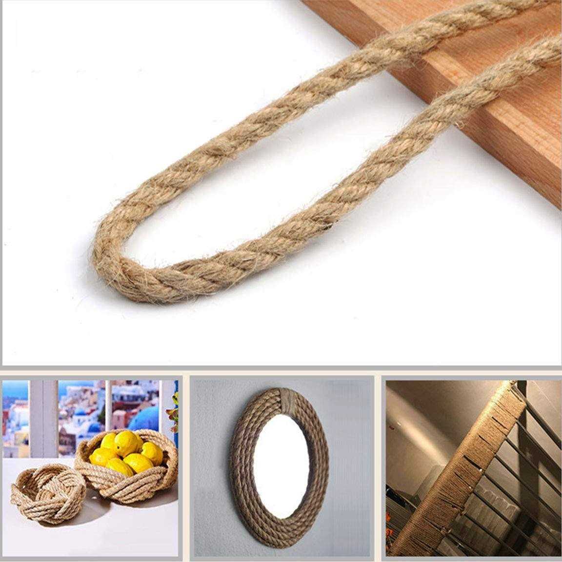 Natural Jute Rope Hemp Rope Strong Jute Twine for Crafts Gardening Hammock Decorating - Inhomebuy