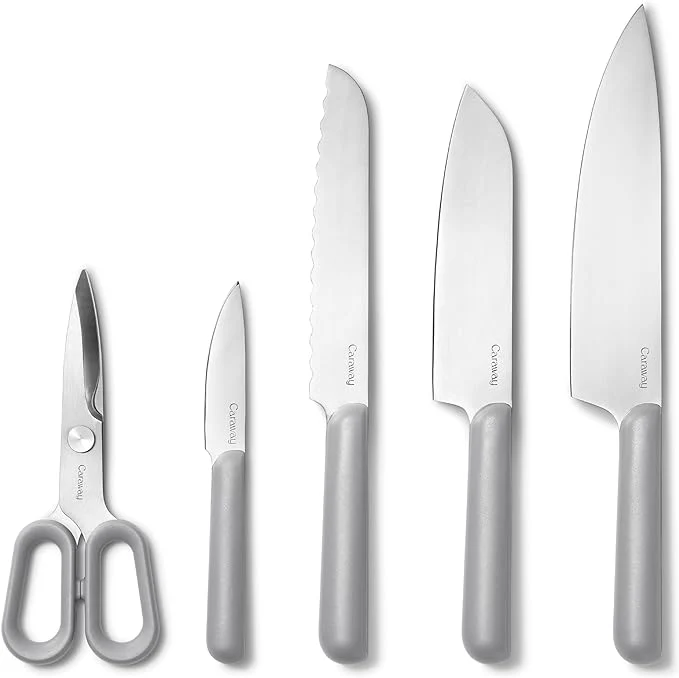 Caraway German Stainless Steel Knife Set in Gray - Inhomebuy
