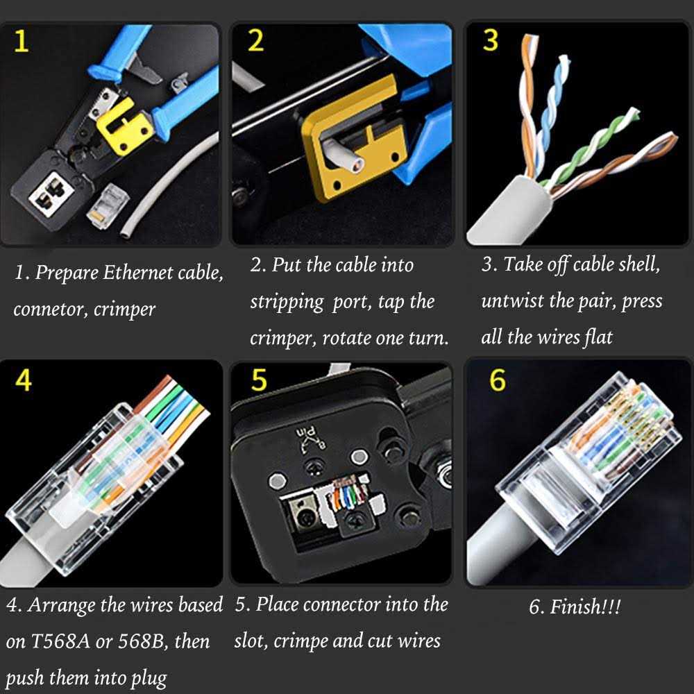 Petechtool Rj45 Cat6 Cat5 Connectors Ends Gold Plated 8p8c Ethernet Pass Through Plug - Inhomebuy