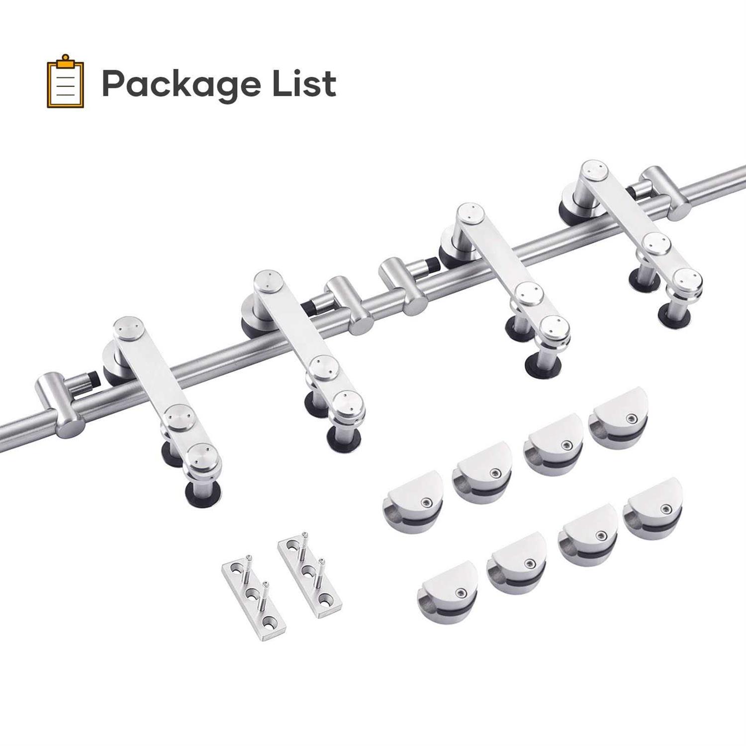 EaseLife Heavy Duty Sliding Barn Door Hardware Track Kit,Straight Pulley,Slide Smoothly Quietly,Easy Install - Inhomebuy
