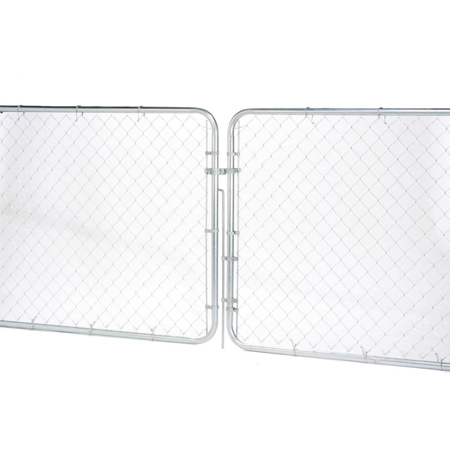 H x 10-ft W Galvanized Steel Drive-thru Chain Link Fence Gate with Mesh Size 2.375-in - Inhomebuy