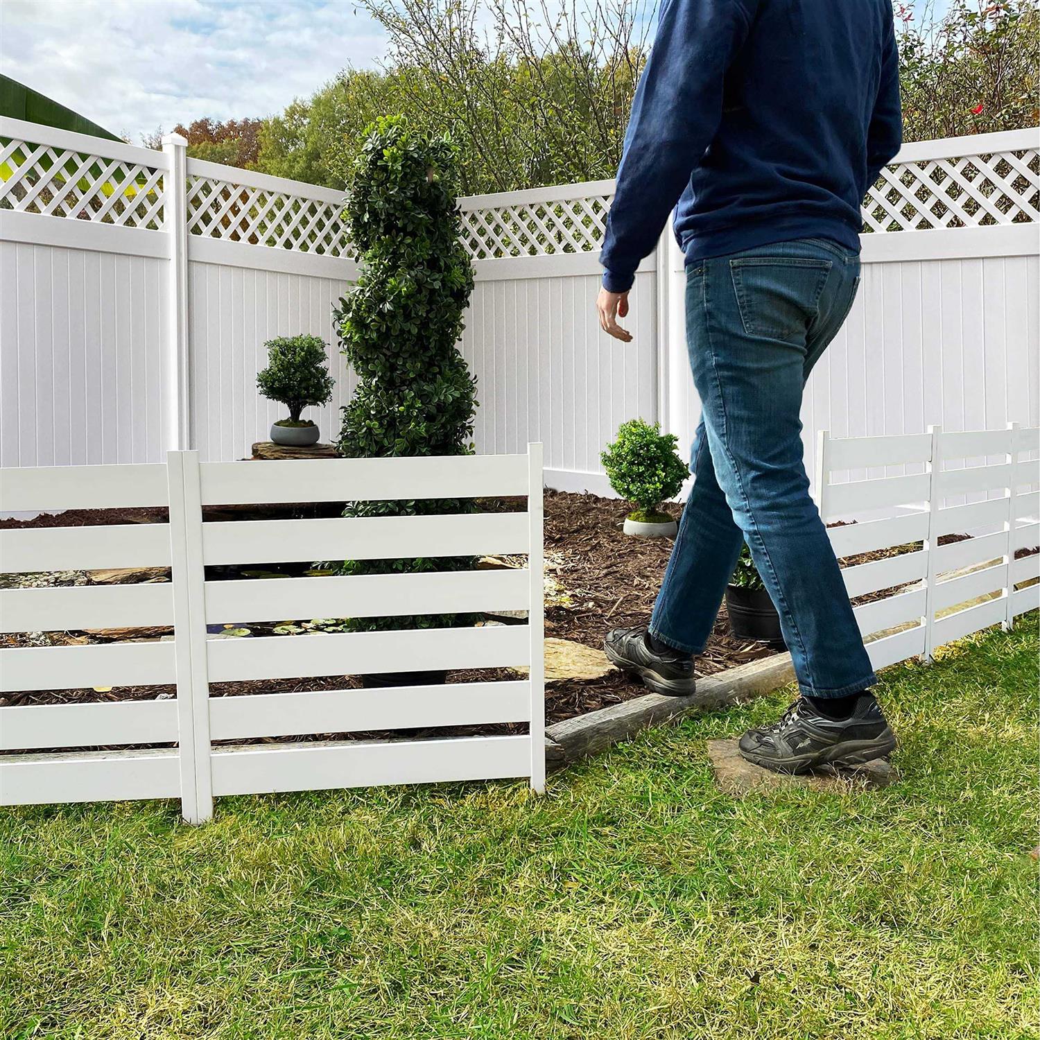 Zippity Outdoor Products Liberty Lattice 3.5 ft. x 3 ft. White Vinyl AC Screen Fence Panel - Inhomebuy