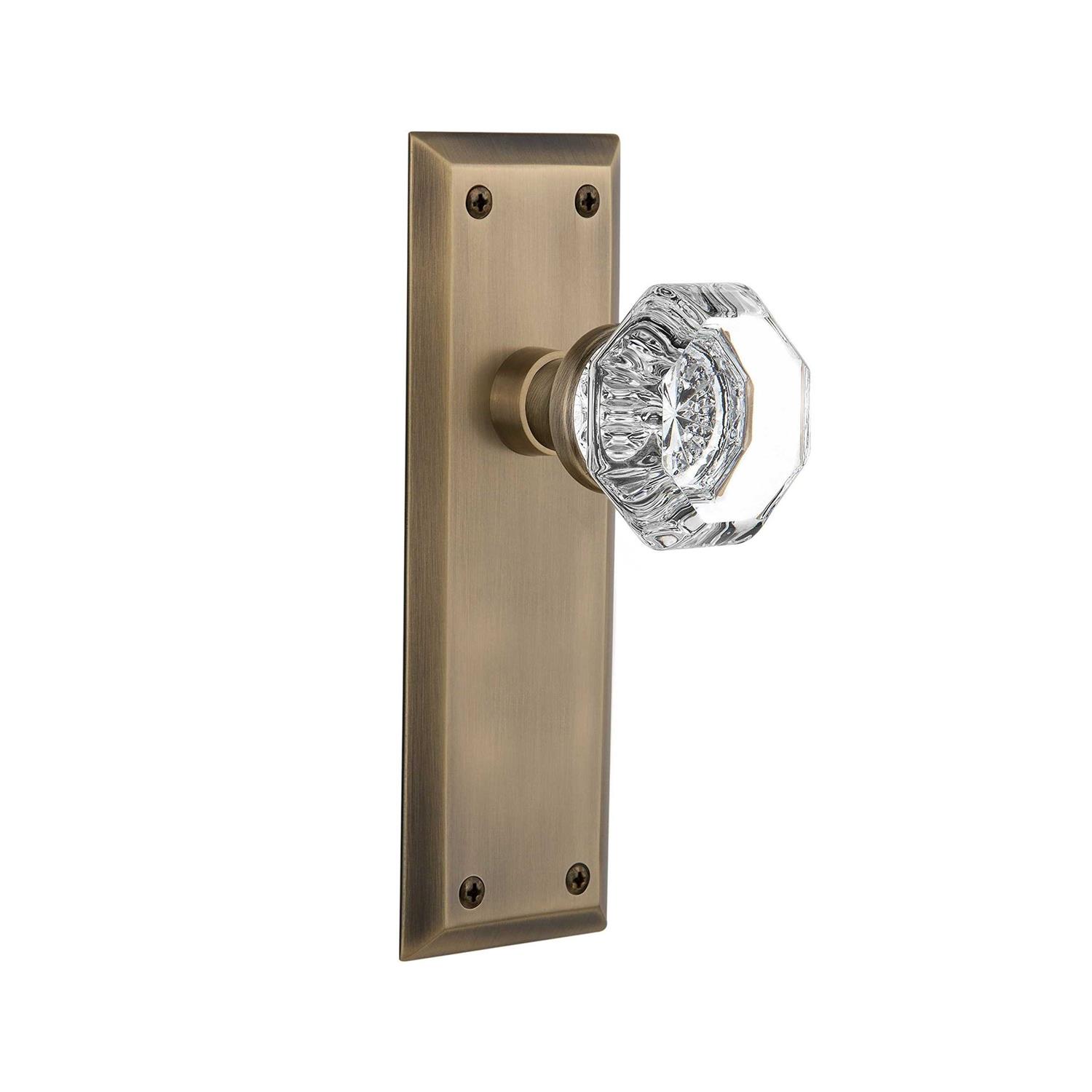 Nostalgic Warehouse New York Plate Privacy Waldorf Door Knob - Inhomebuy