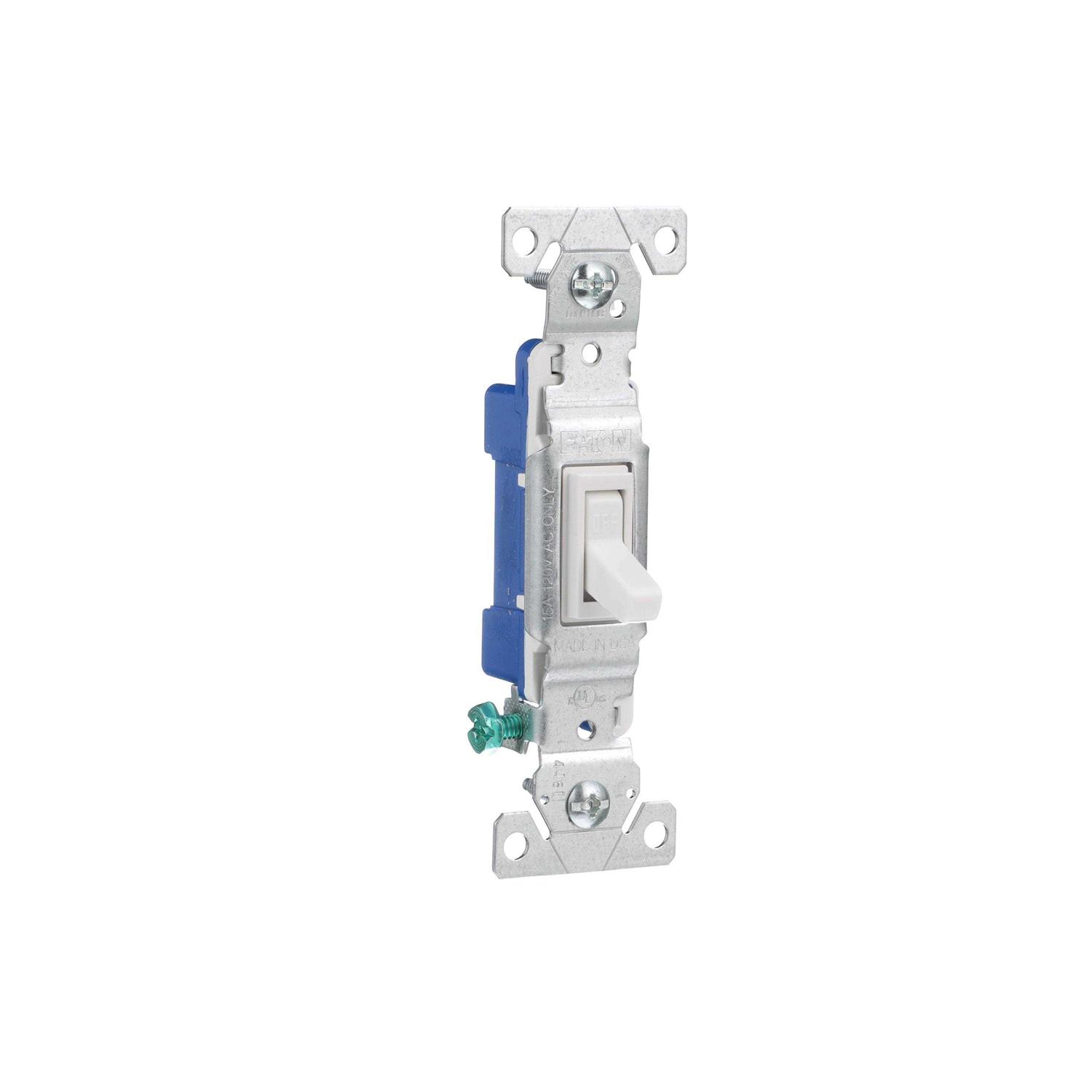 Eaton 15-Amp Single-Pole Rocker Light Switch 7501W-10-LW - Inhomebuy