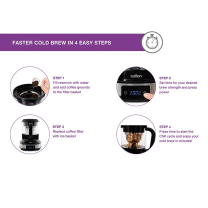 Salton Cold Brew Coffee Maker 7 Cup Digital | FC-1939 - Inhomebuy