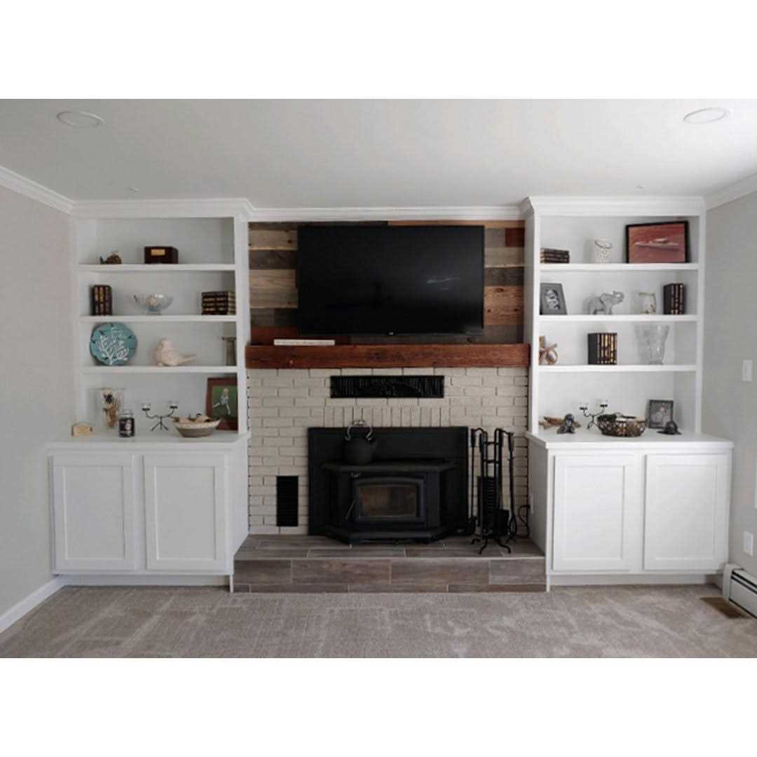 Creative Hardwoods Reclaimed Barnwood Barn Beam Fireplace Mantel - Inhomebuy