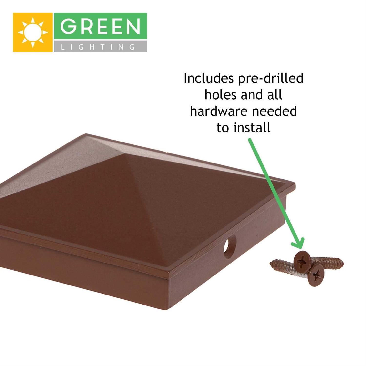 Greenlighting 4×4 Aluminum Pyramid Post Cap Cover for Nominal Wood Posts - Inhomebuy