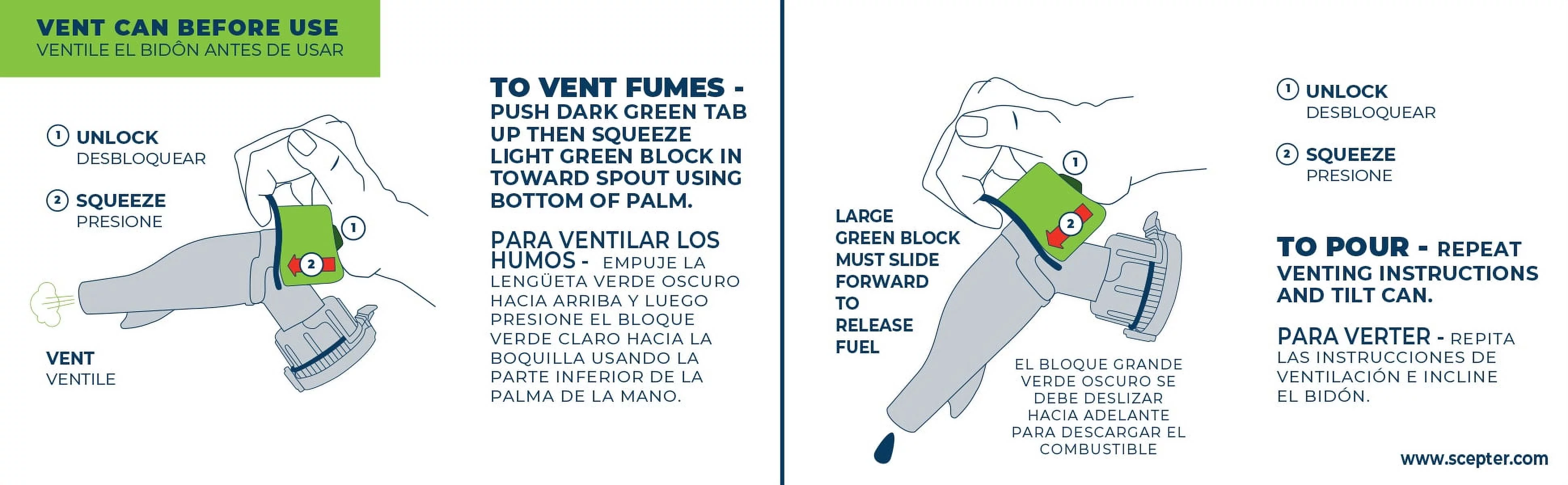 Scepter 1 Gallon SmartControl Gas Can, FR1G102, Red Fuel Container - Inhomebuy