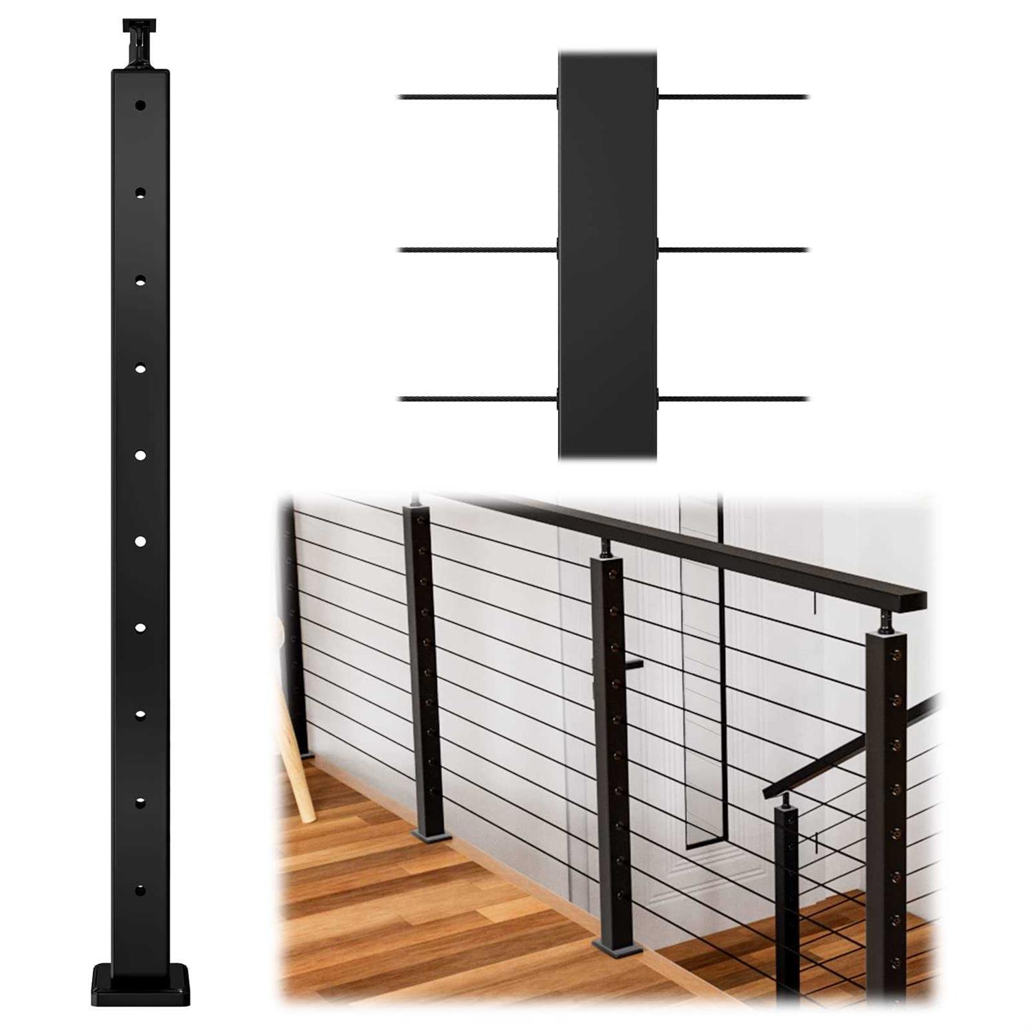 Muzata Cable Railing Kit 1/8 Swage Toggle Turnbuckle Hardware T316 Stainless Steel For Wood Post Woodeasy System Angle 180° Adjustable - Inhomebuy