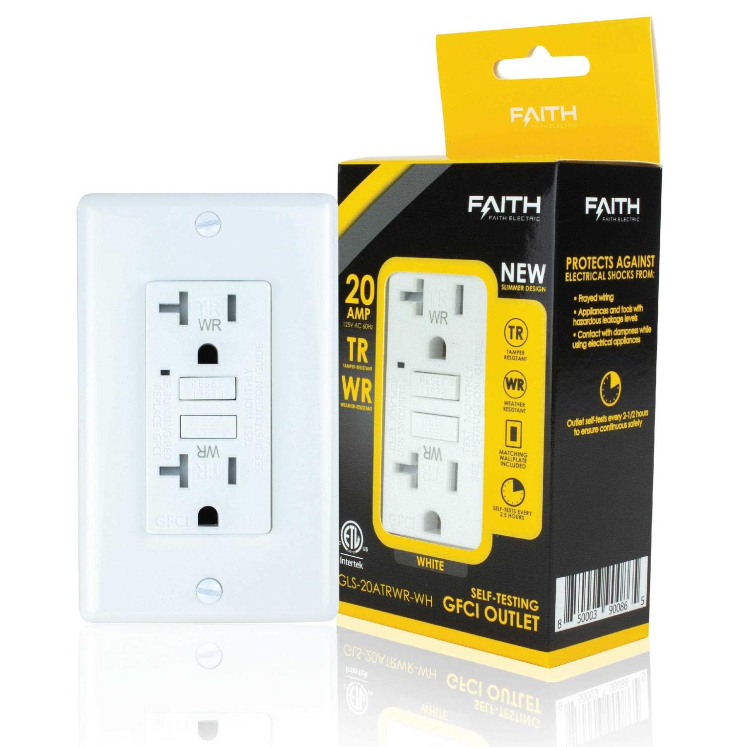 Faith 20 Amp Tamper-Resistant Outlet 20A 125V Decorator Receptacle - Inhomebuy