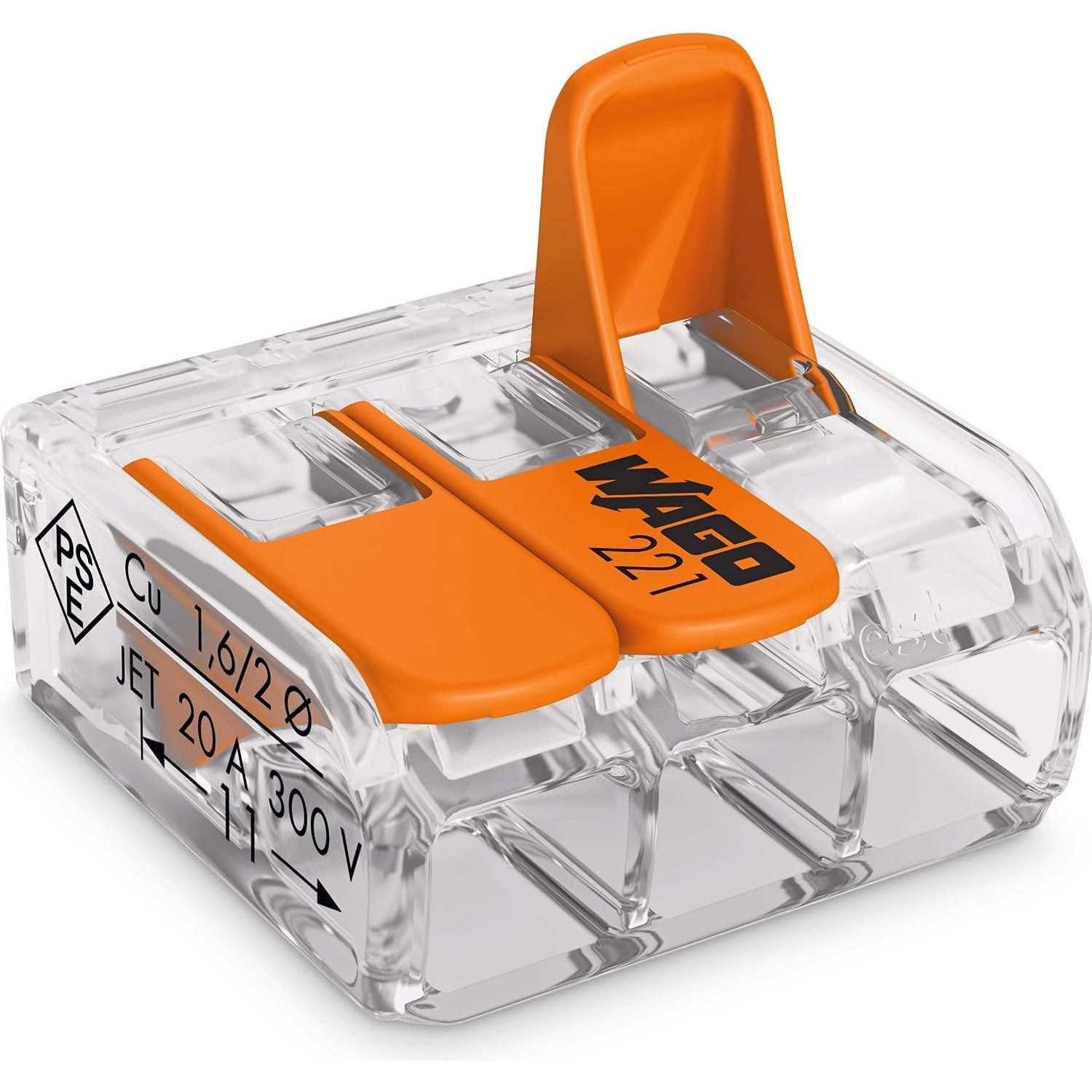 Wago 221-412 Lever-Nuts 2 Wire Connector Compact Splicing Connector Kits for Electrical Wires - Inhomebuy