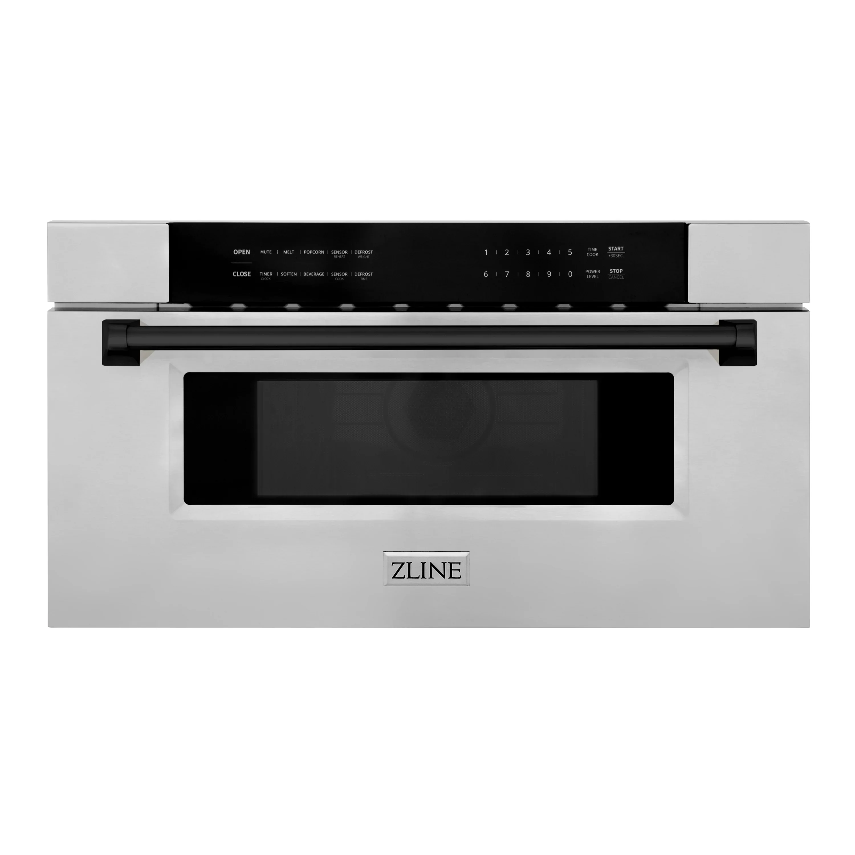 ZLINE Autograph 30 In. 1.2 cu. ft. Built-In Microwave Drawer In Stainless Steel with Matte Black Accents, MWDZ-30-MB - Inhomebuy