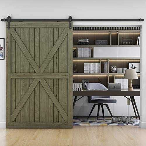 Easelife 8 Ft Heavy Duty Sliding Barn Door Hardware Track Kit,Basic J Pulley,Slide Smoothly Quietly,Easy Install - Inhomebuy