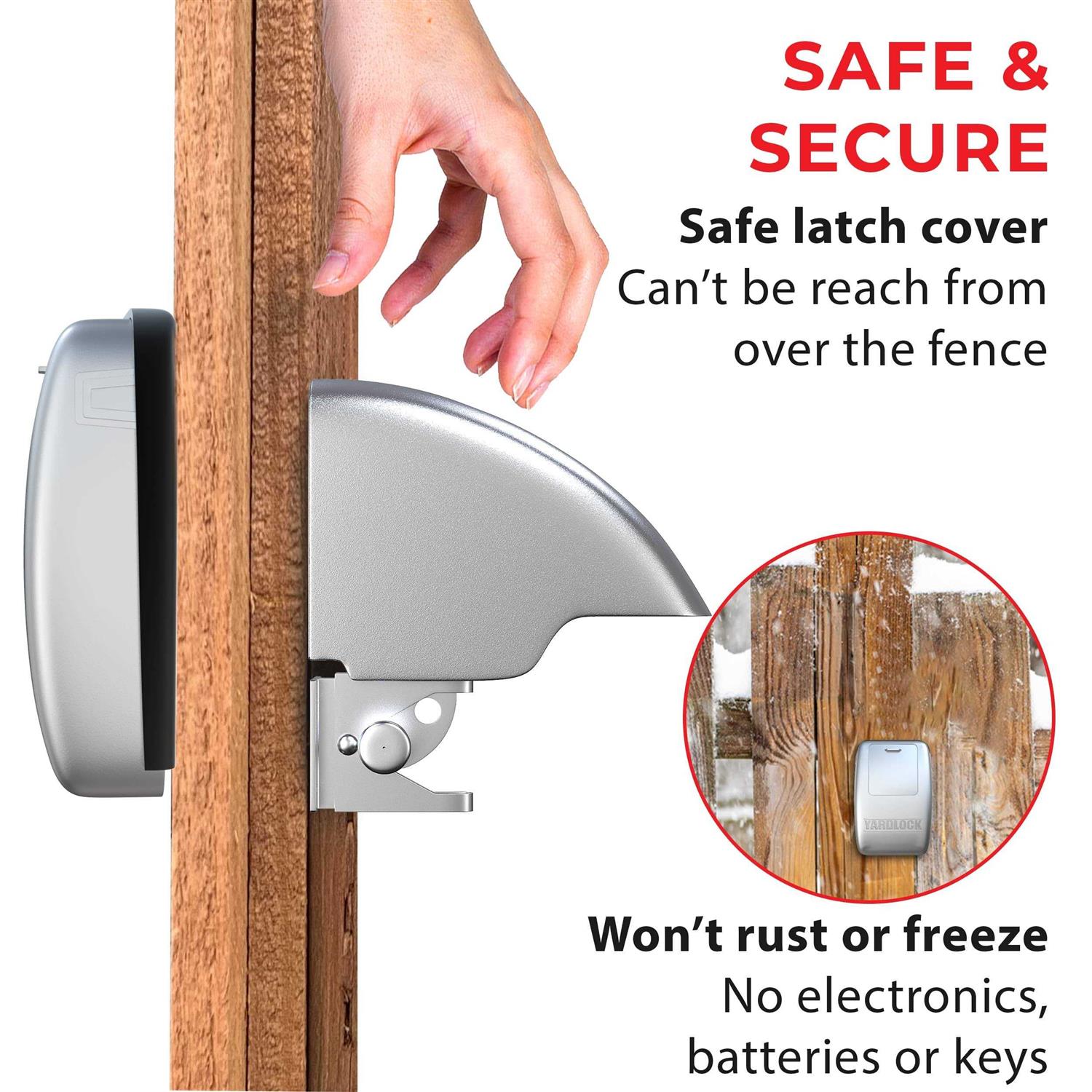 Yardlock Keyless Gate Lock Secure Fence Lock and Latch - Inhomebuy