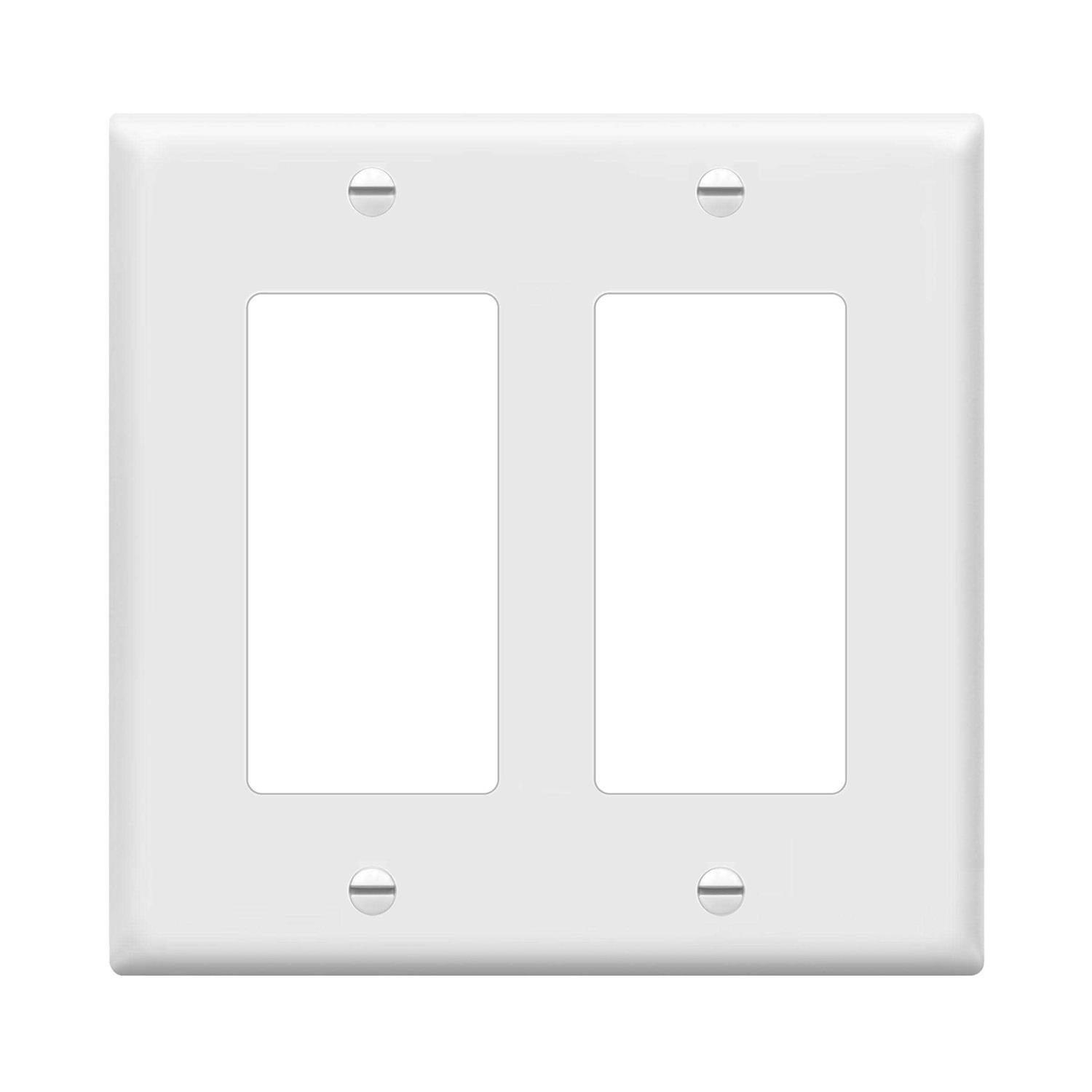 Enerlites 2-Gang Decorator Outlet/Blank Combination Wall Plate 880131-W - Inhomebuy