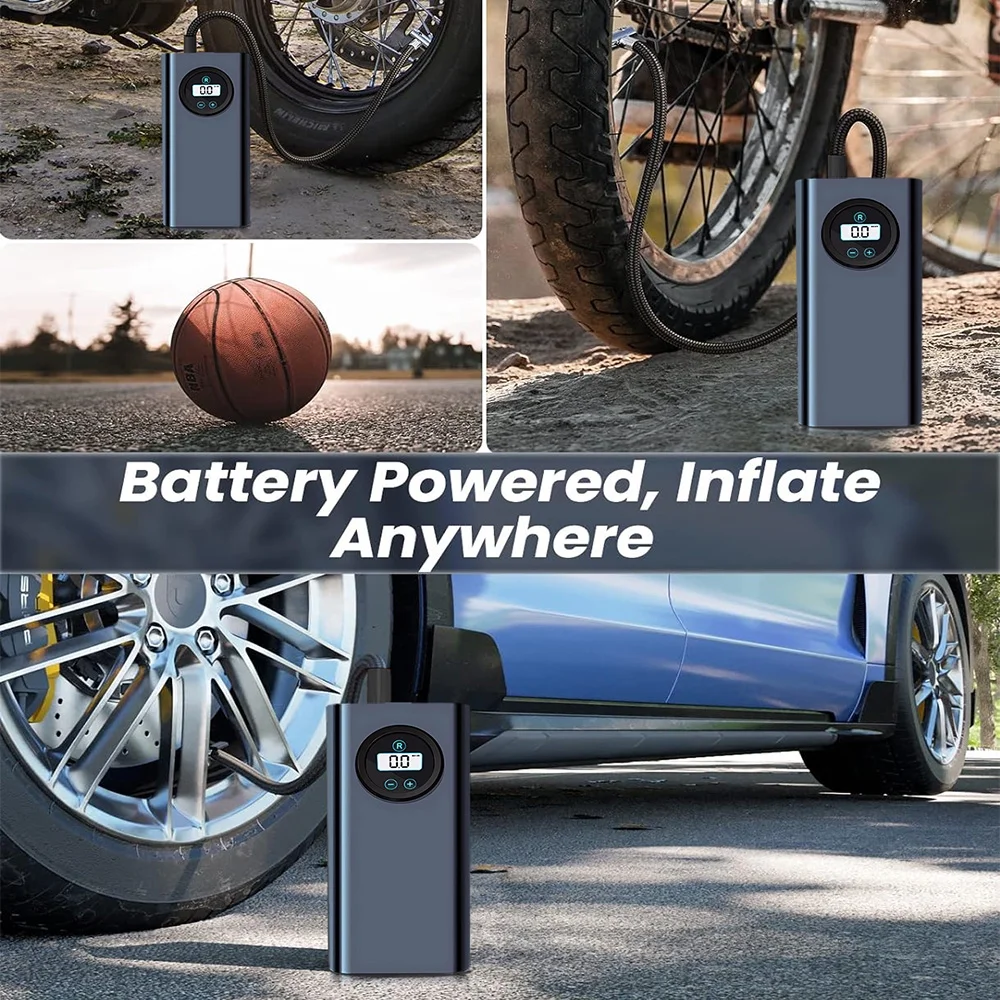 Maraawa Tire Inflator Portable Air Compressor 150PSI 17L/min Super Fast Inflate 3600mAh  Fast Inflation Tire Pump Portable Air Pump for Car Ball Moto & Bike - Inhomebuy