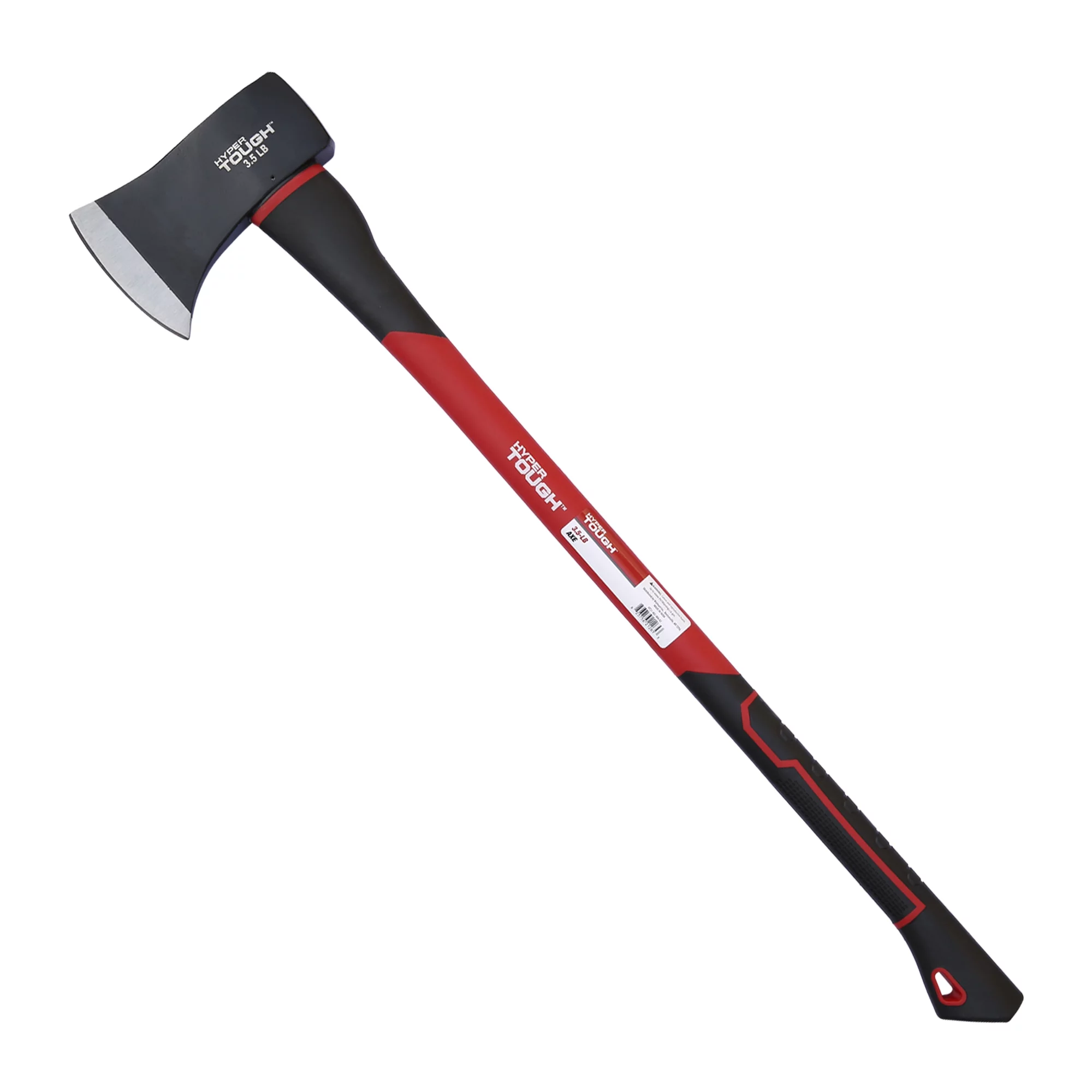 Hyper Tough 3.5 lb Single Bit Axe with Red & Black Double Injection Fiberglass 34