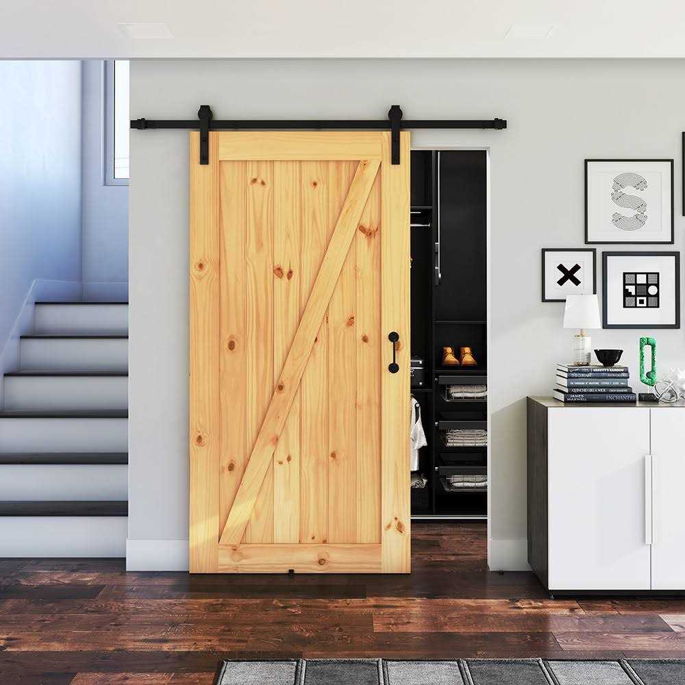 EightDoors Z-Shape Knotty Pine Barn Door Slab - Inhomebuy
