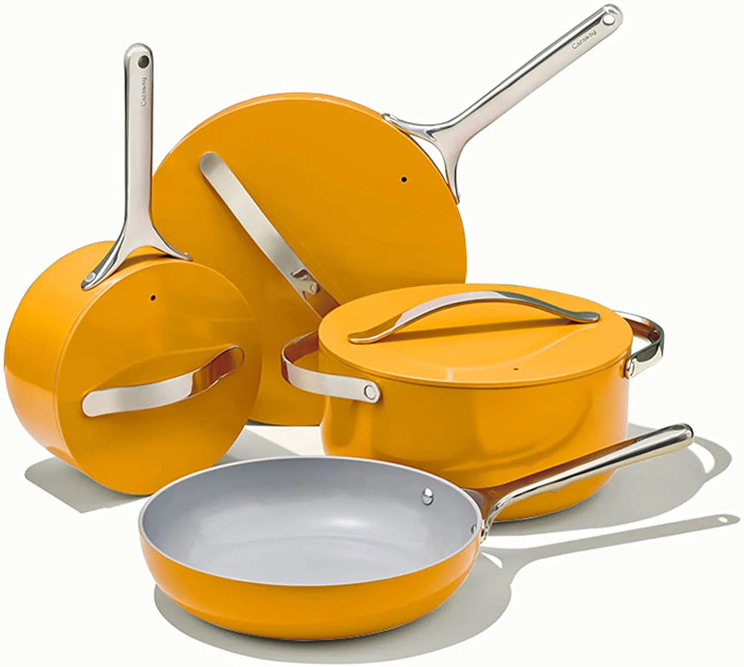 Caraway Non-Toxic and Non-Stick Cookware Set in Marigold - Inhomebuy