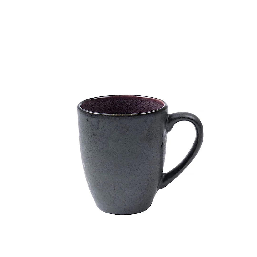 Stoneware mug with handle 0.3L Black Lilac - Inhomebuy