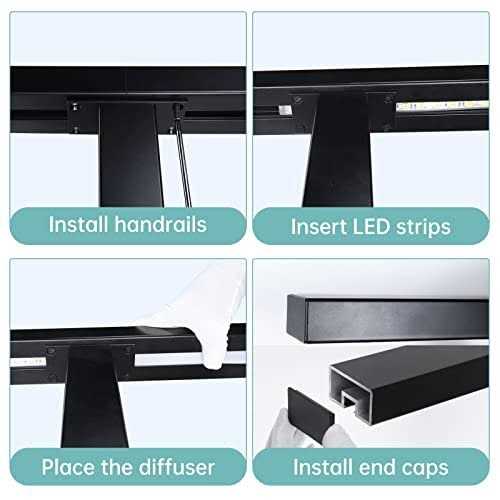 Muzata 6’6 Black Super Thin Handrail Stainless Steel Cable Railing HT30 BP4 - Inhomebuy