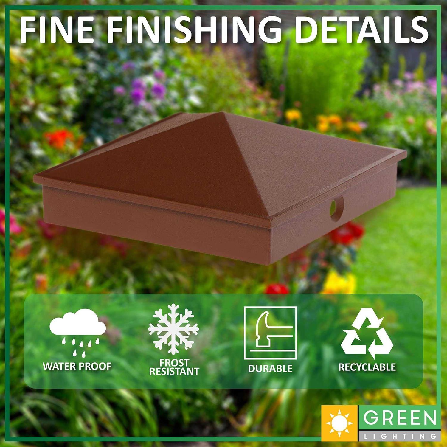 Greenlighting 4×4 Aluminum Pyramid Post Cap Cover for Nominal Wood Posts - Inhomebuy