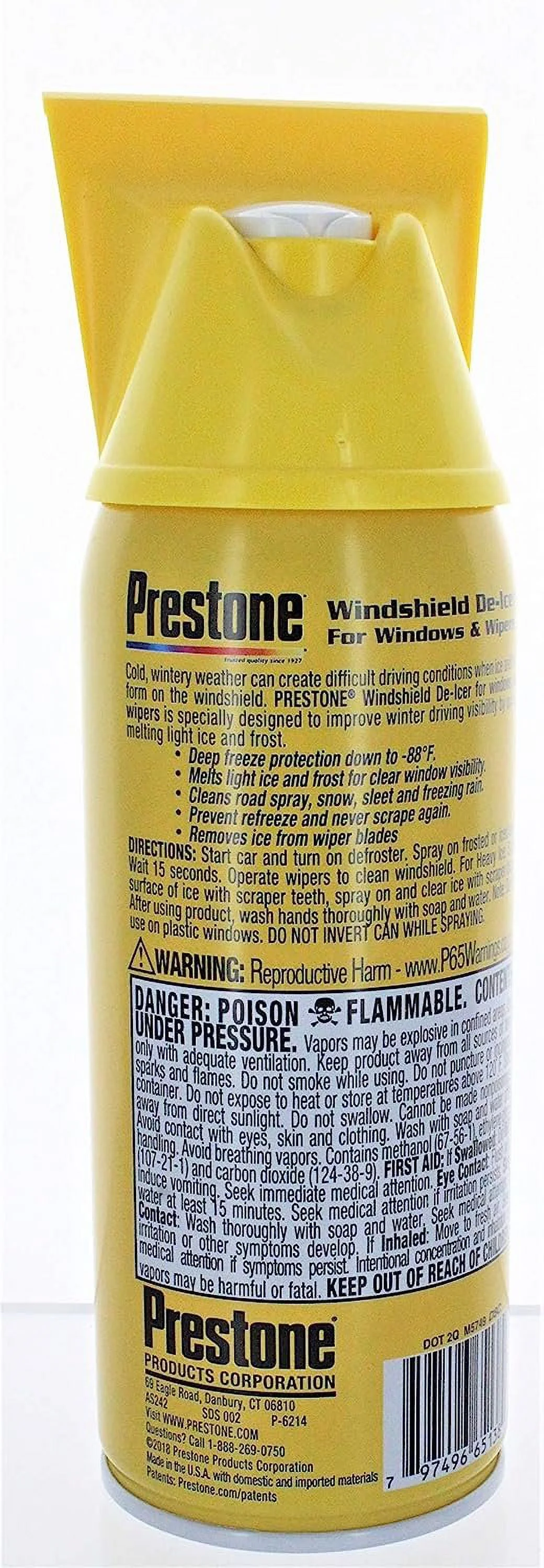 Prestone AS242 Windshield De-Icer - 11 oz. Aerosol 2 Pack - Inhomebuy