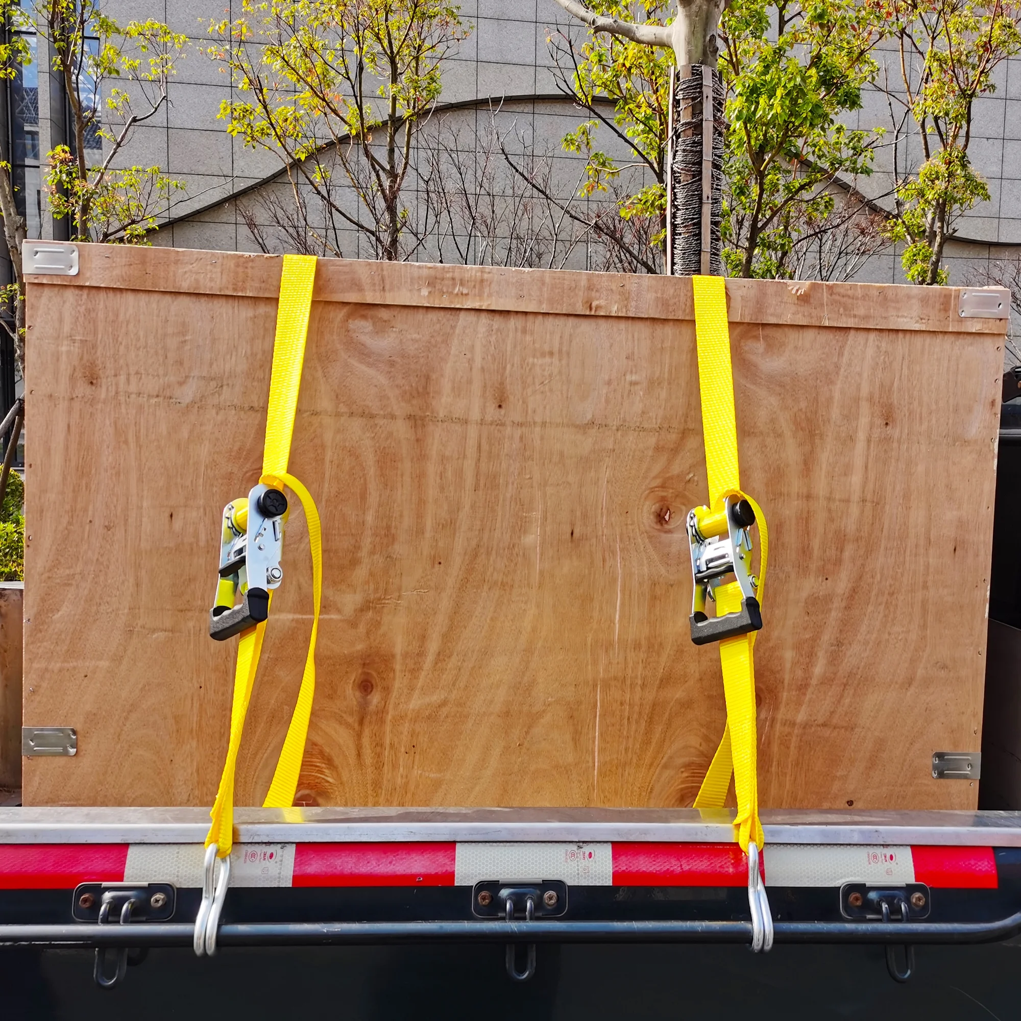 Hyper Tough 2 Pack, 15 feet Steel Ratchet Tie Downs, 1666 lbs, Yellow, 44.4 oz - Inhomebuy
