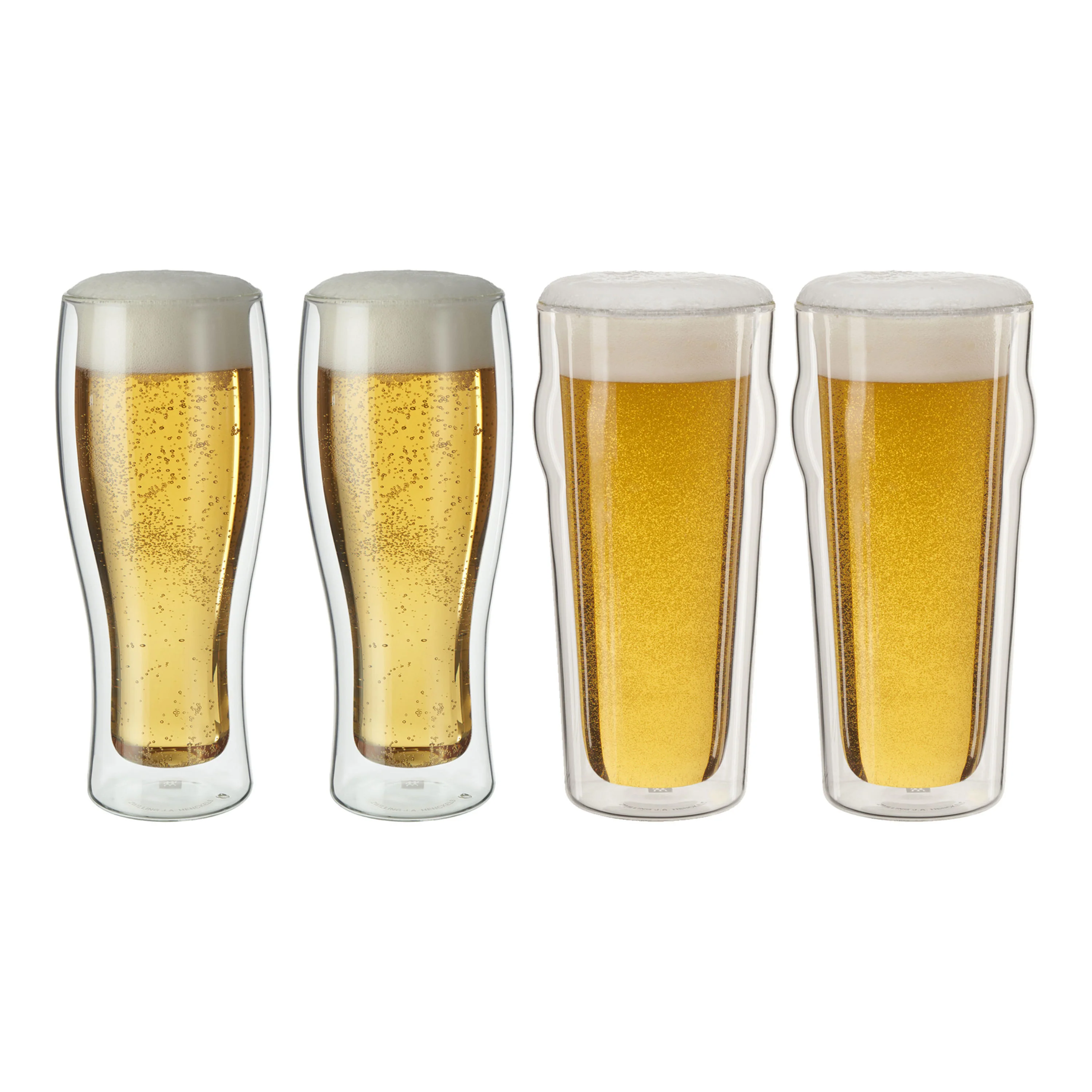 ZWILLING 4pc Beer Glass Set, Sorrento Double Wall Glassware Series - Inhomebuy