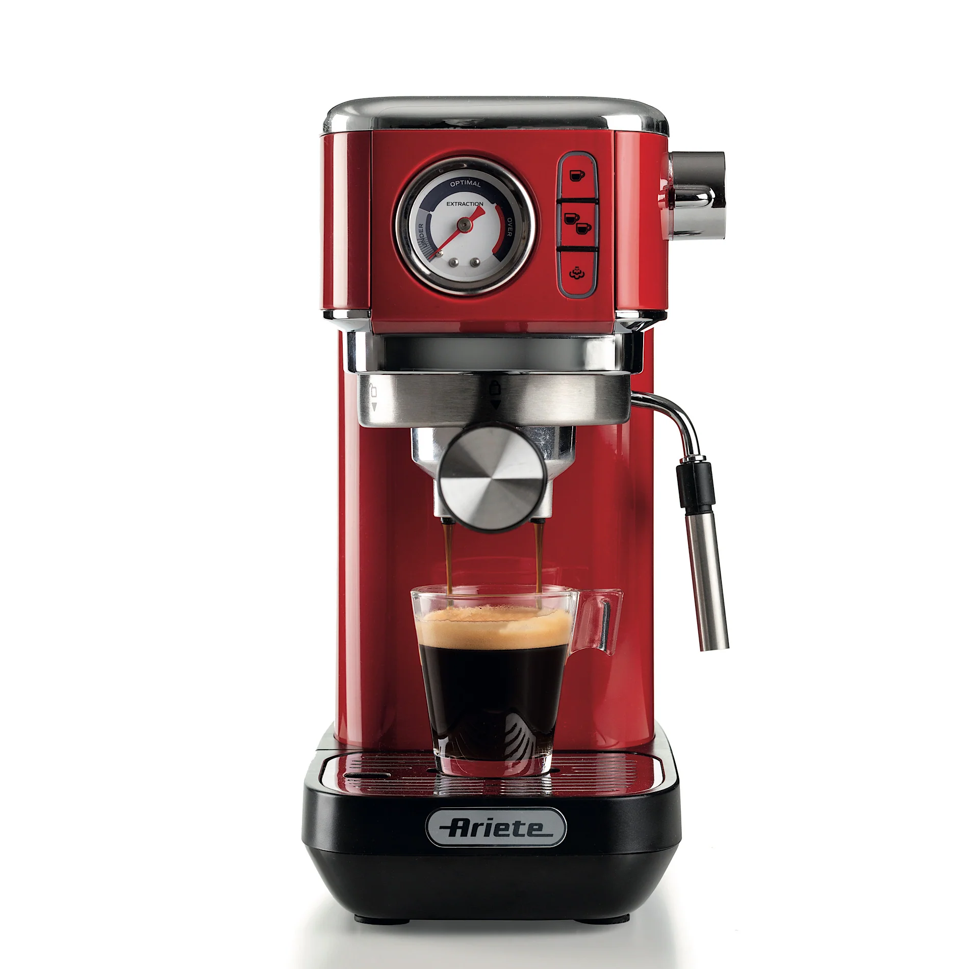 Metal Coffee Machine Red with pressure - Inhomebuy