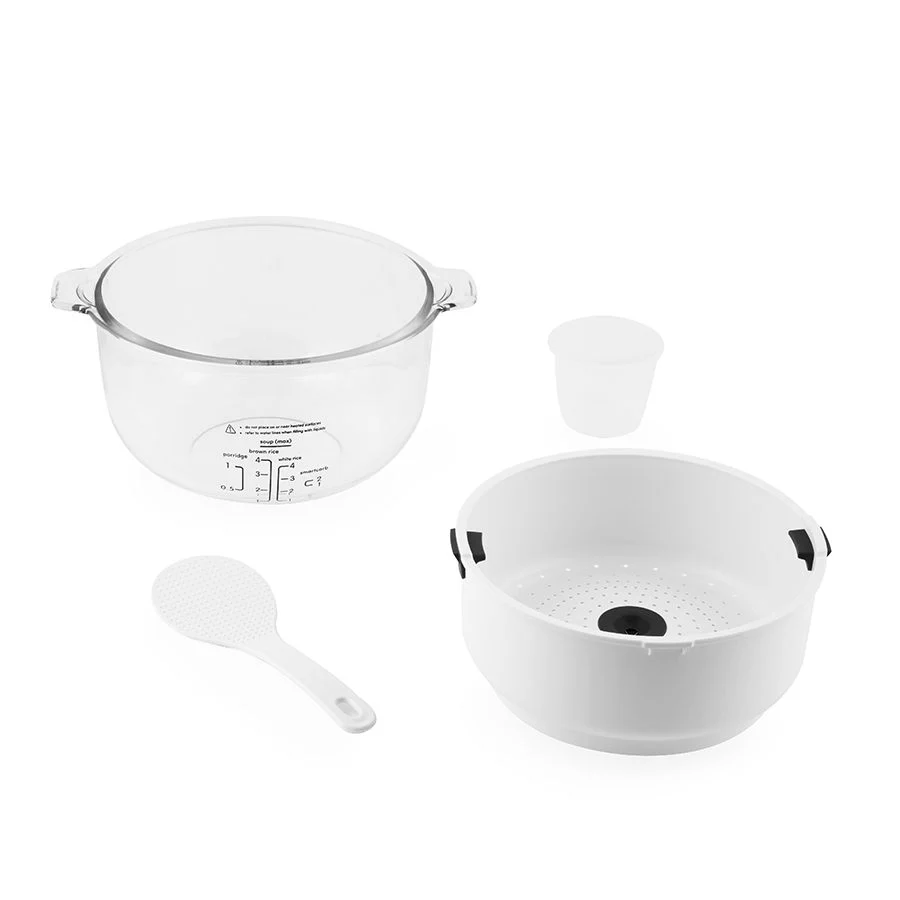Aroma Rice Cooker: 4 cup, glass body, with SmartCarb | AMC-800 - Inhomebuy