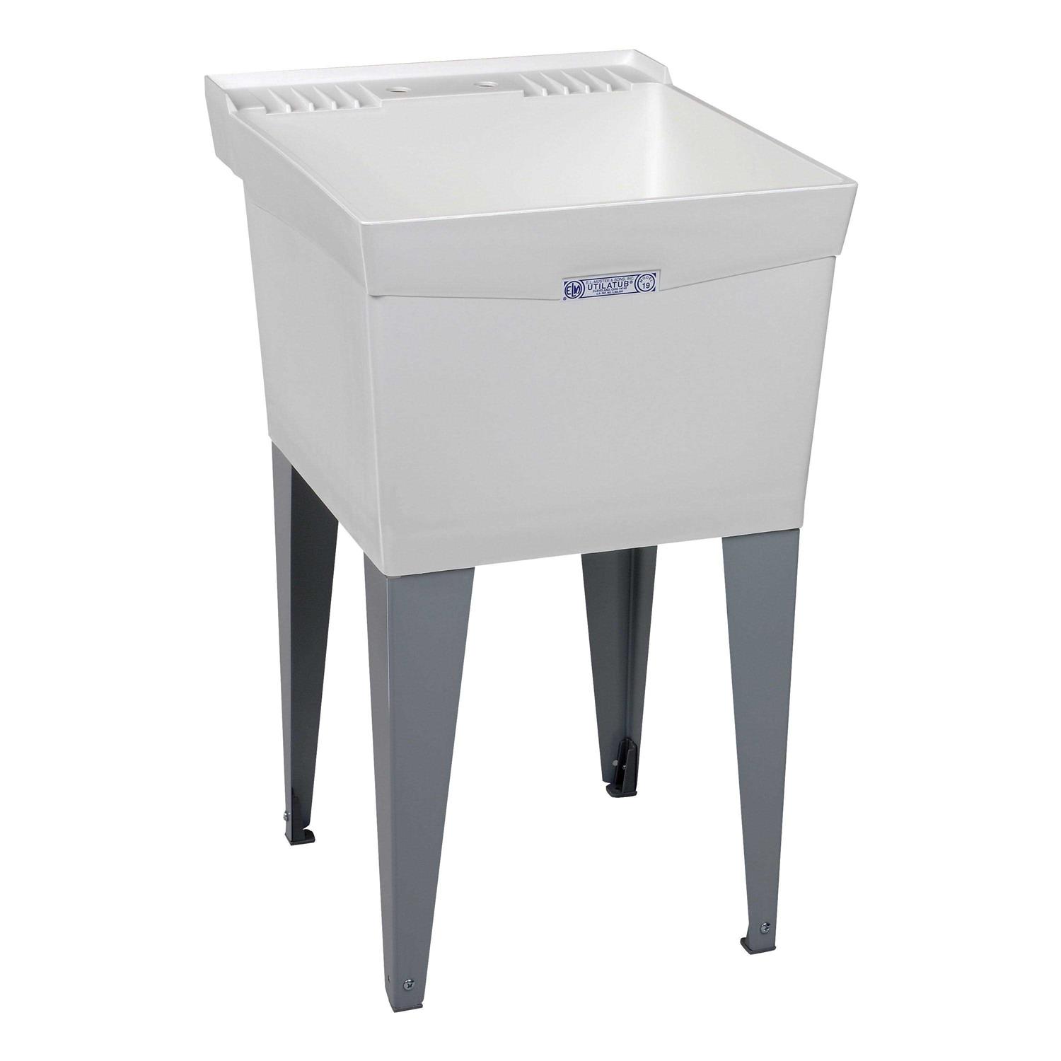 Mustee Utilatub 20 in. W x 24 in. D Single Thermoplastic Laundry Tub 19CFP - Inhomebuy