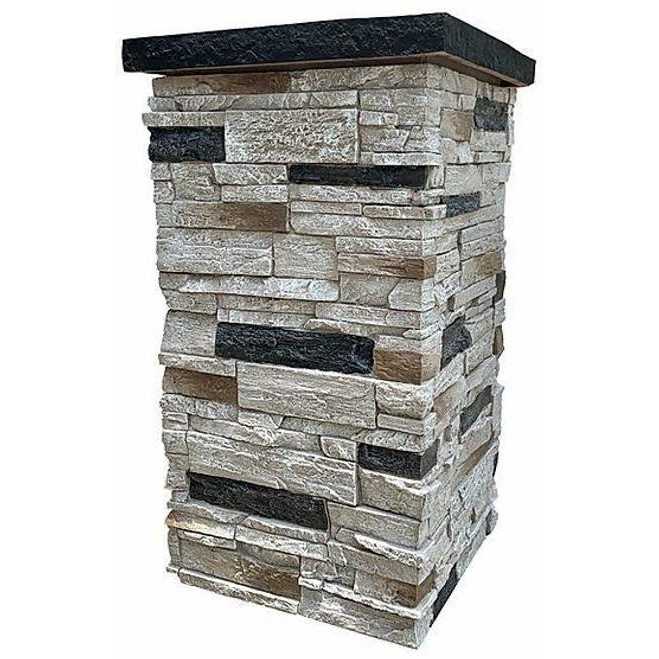 NextStone Country Ledgestone 8 in. x 8 in. x 47 Polyurethane Faux Stone Split Post Cover - Inhomebuy