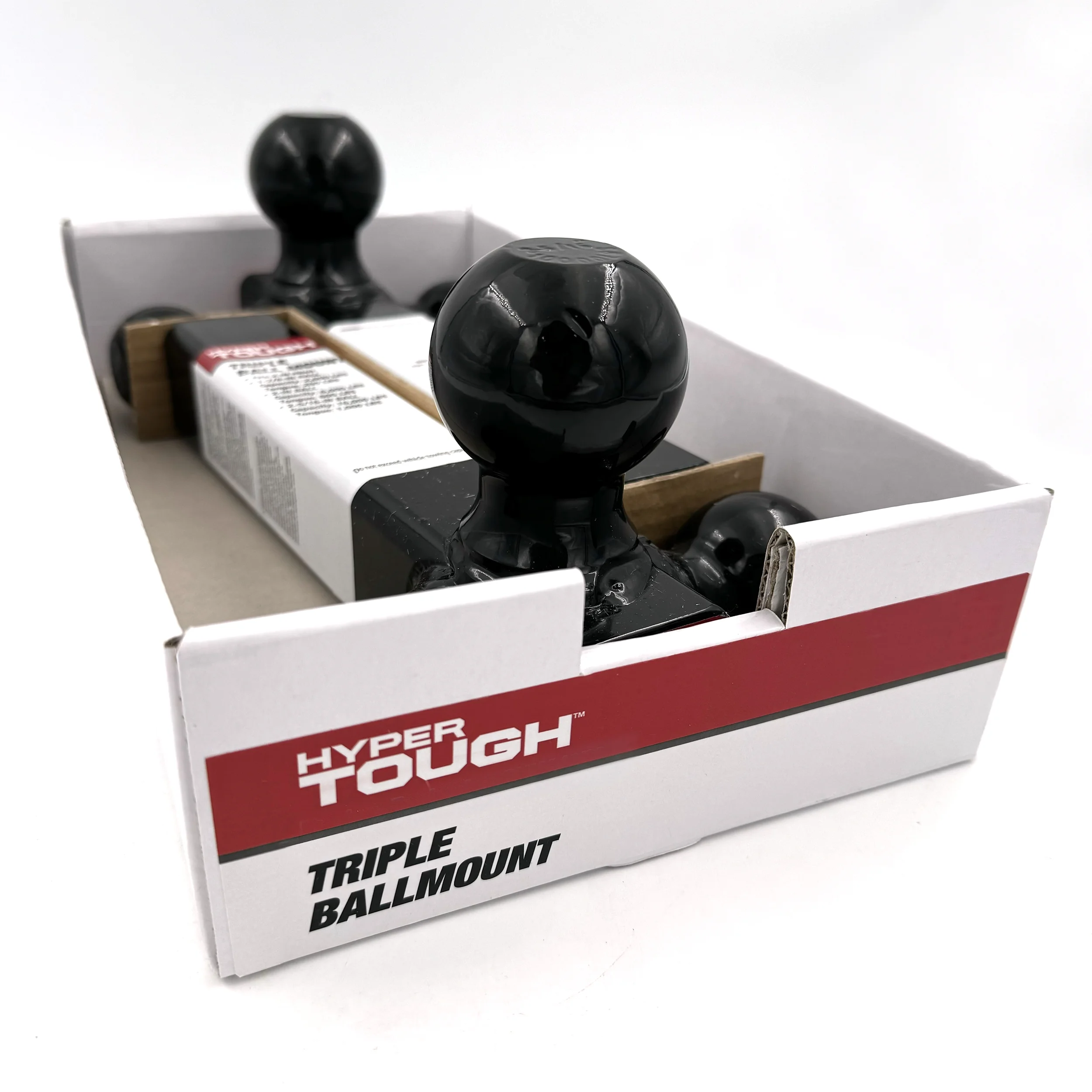 Hyper Tough Trailer Hitch Steel Tri-Ball Mount, Class III/IV Towing, Black, Automotive Accessories - Inhomebuy