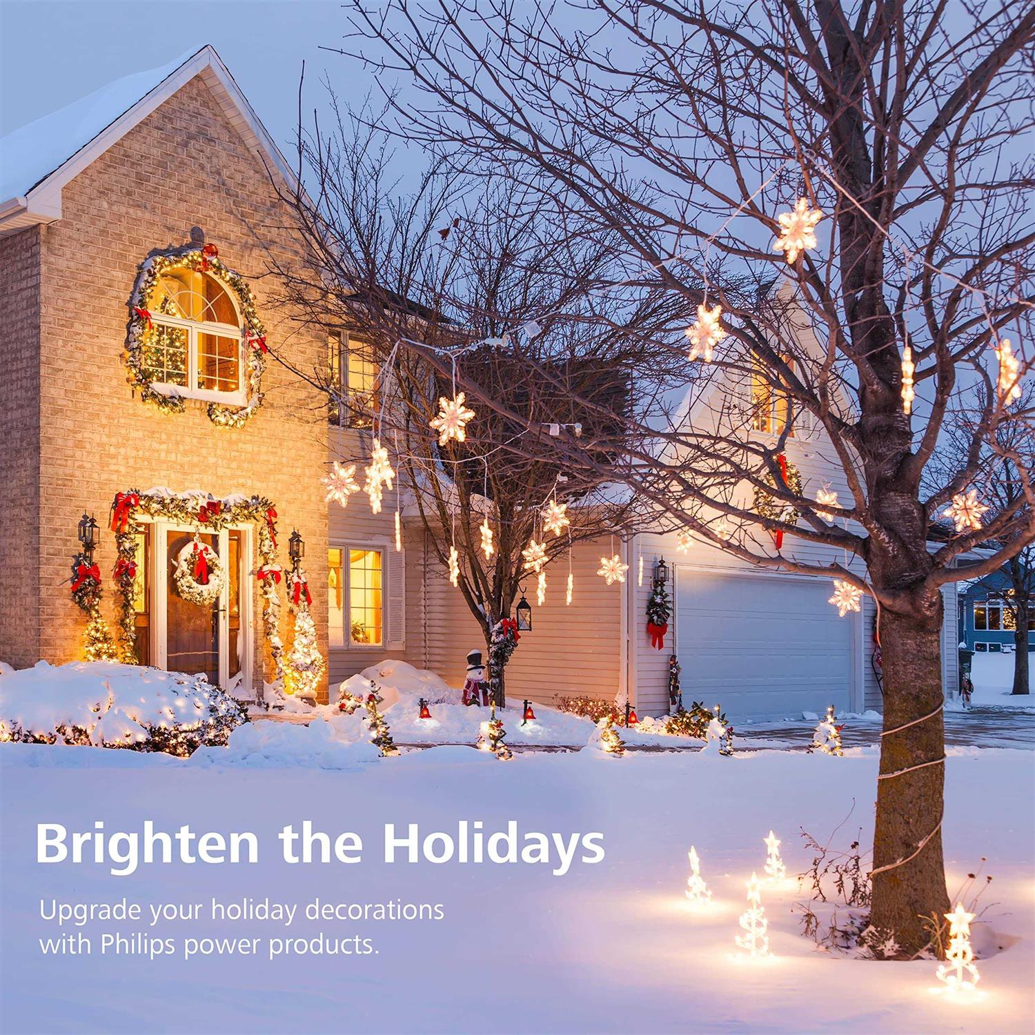 Philips EZGrip 3-Outlet 8ft. Indoor/Outdoor Extension Cord Black - Inhomebuy