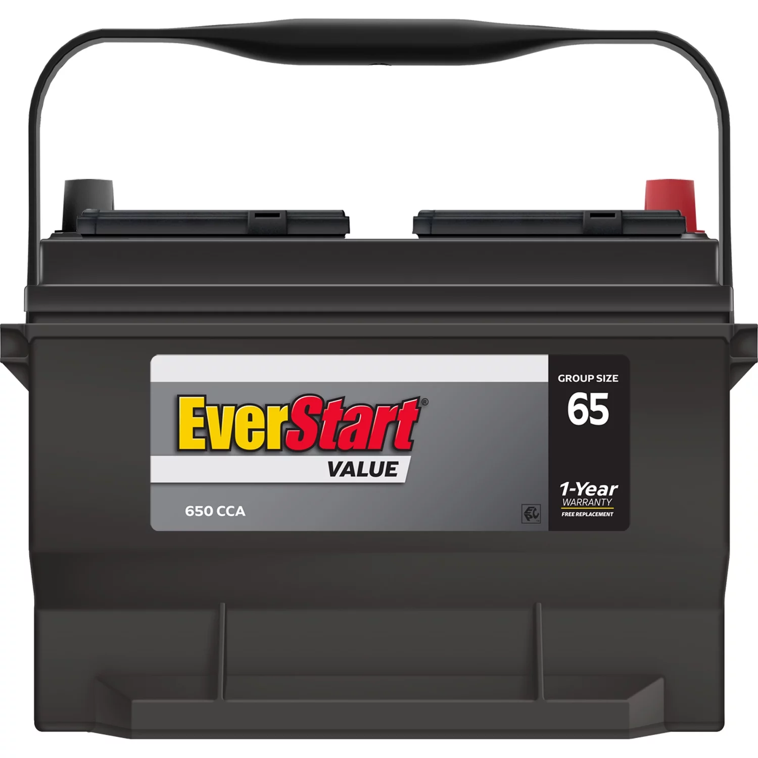 EverStart Value Lead Acid Automotive Battery, Group Size 65 12 Volts, 650 CCA - Inhomebuy
