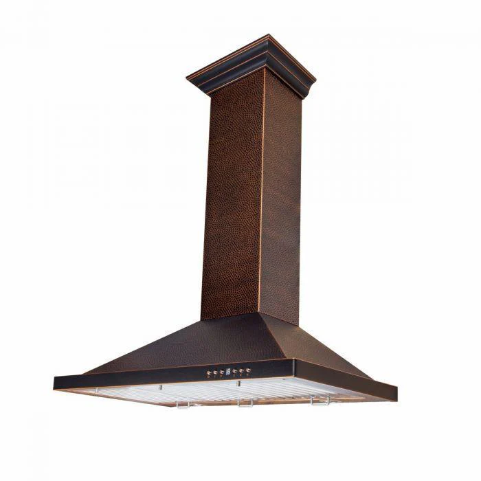 ZLINE 36 in. Hand-Hammered Copper Finish Wall Range Hood, 8KBH-36 - Inhomebuy