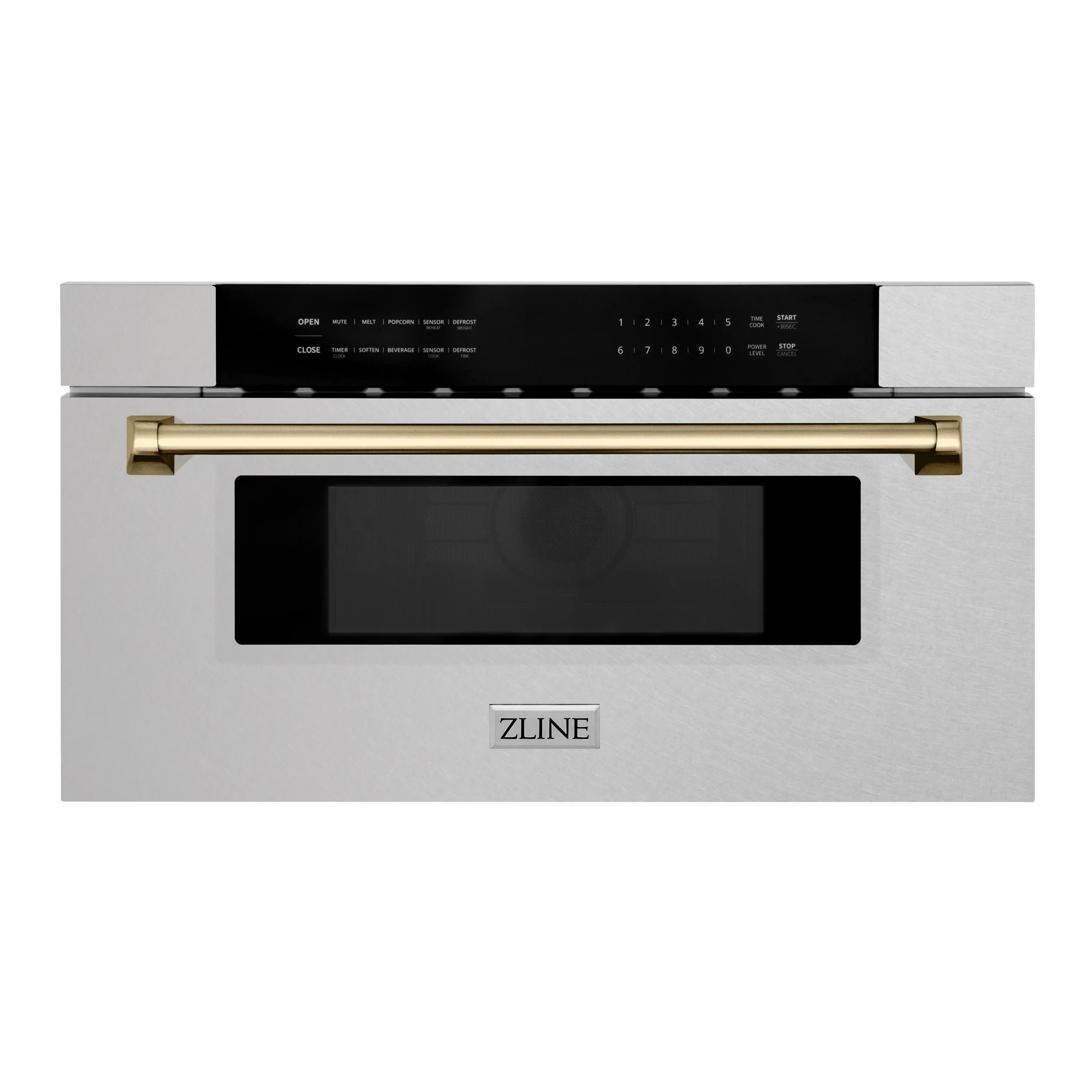 ZLINE Autograph 30 In. 1.2 cu. ft. Built-In Microwave Drawer In Fingerprint Resistant Stainless Steel With Champagne Bronze Accents, MWDZ-30-SS-CB - Inhomebuy