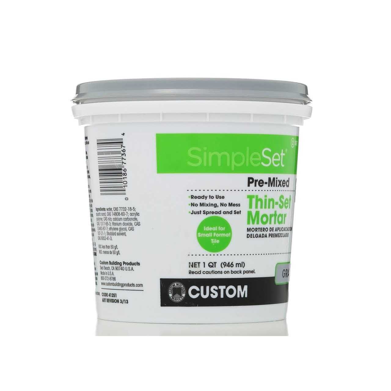 Custom Building Products SimpleGrout Indoor Natural Gray Grout 1 qt - Inhomebuy