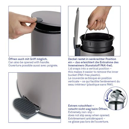 Dust Bin Mats Light Grey 3L - Inhomebuy